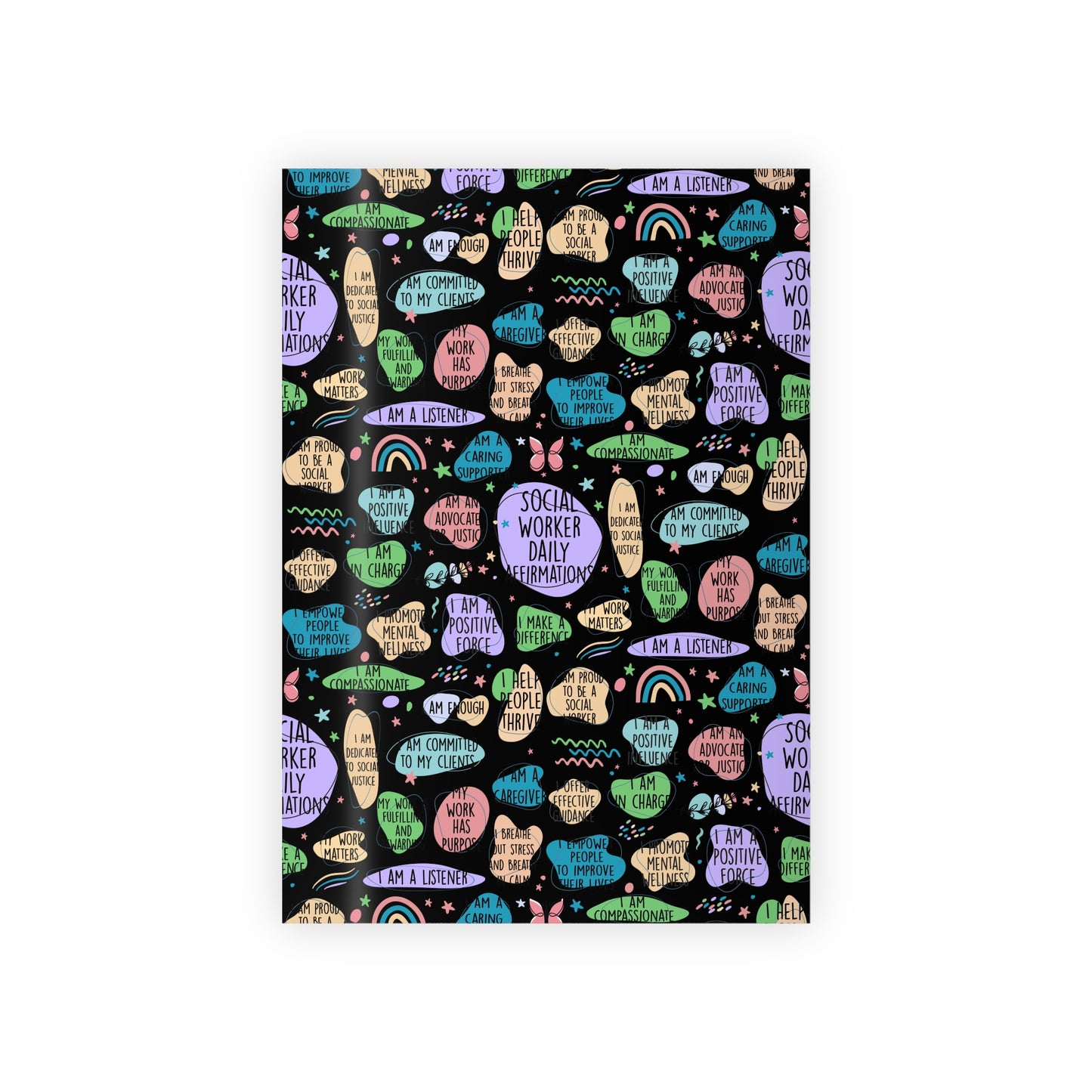 Christmas & Birthday Wrapping Paper Roll – Social Worker Appreciation Pattern (’Social Worker Daily Affirmation’)