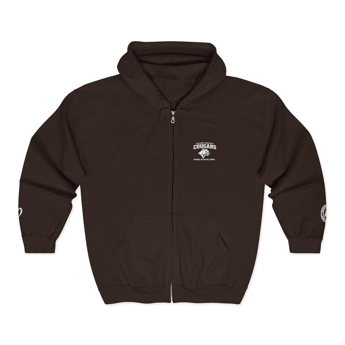 Azusa Pacific University- School of Social Work -Unisex Heavy Blend™ Full Zip Hooded Sweatshirt - Ultimate Comfort for Fans