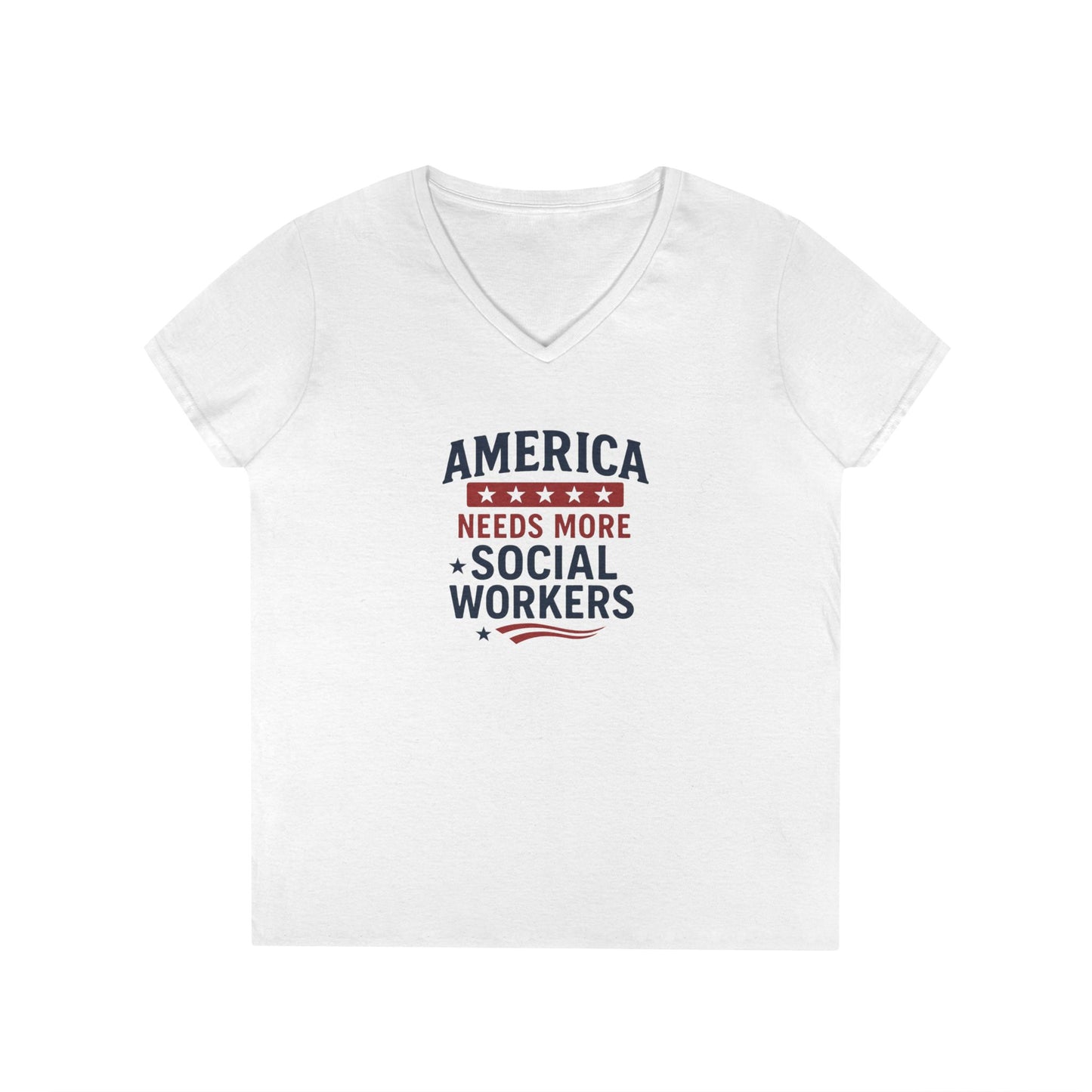 America Needs More Social Workers V-Neck Tee