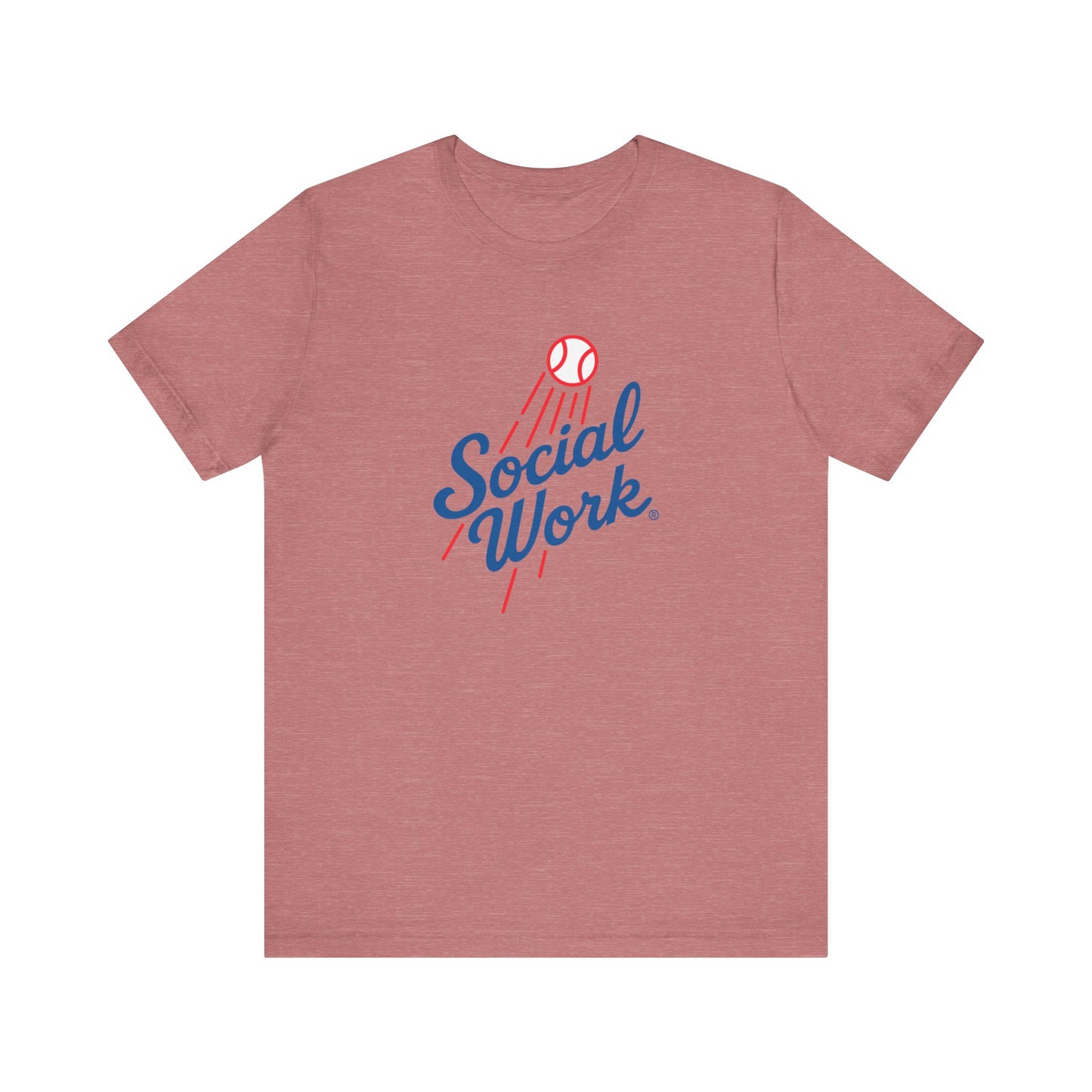 Social Work Vintage Baseball Tee – “Social Work” Script Graphic T‑Shirt