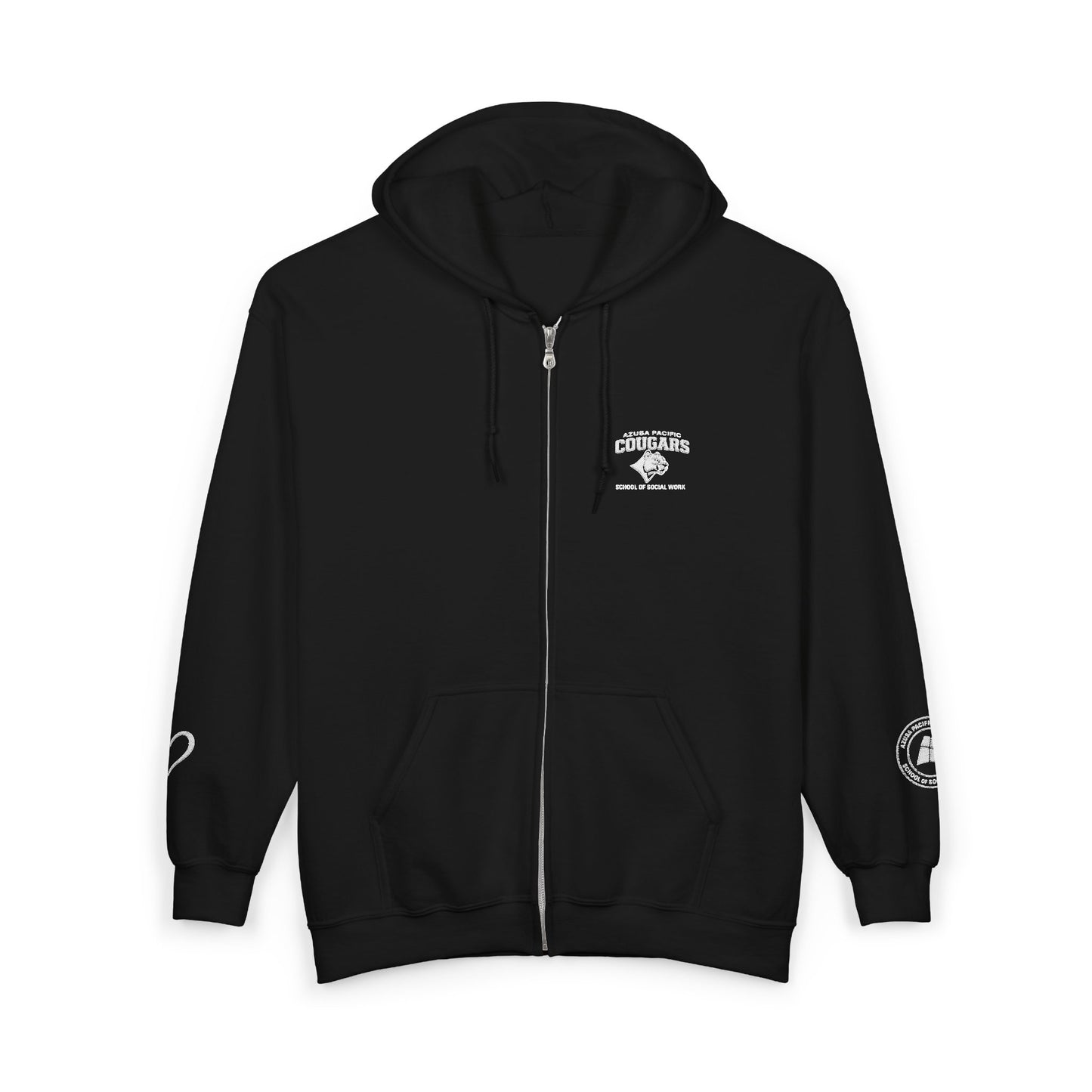 Azusa Pacific University- School of Social Work -Unisex Heavy Blend™ Full Zip Hooded Sweatshirt - Ultimate Comfort for Fans