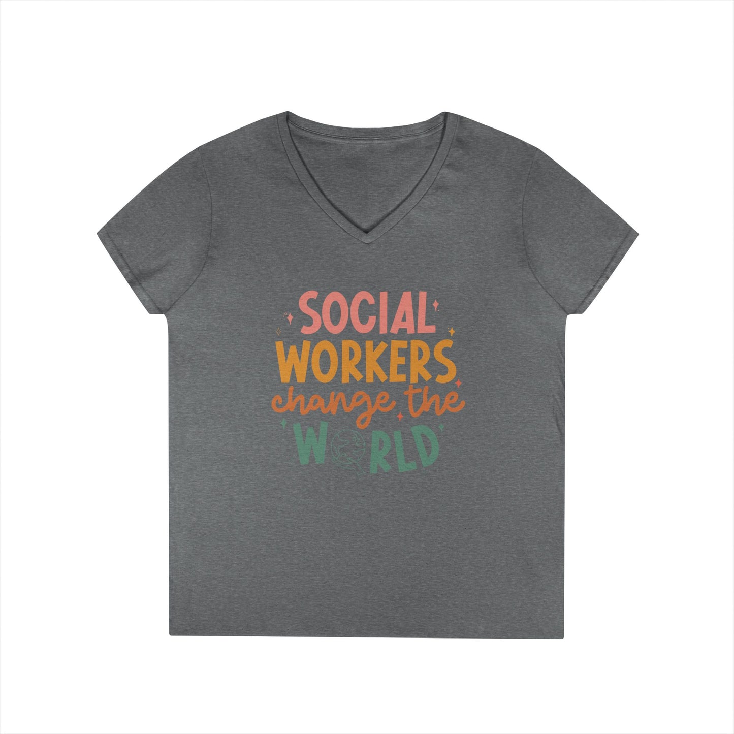 Social Workers Change the World V-Neck Tee