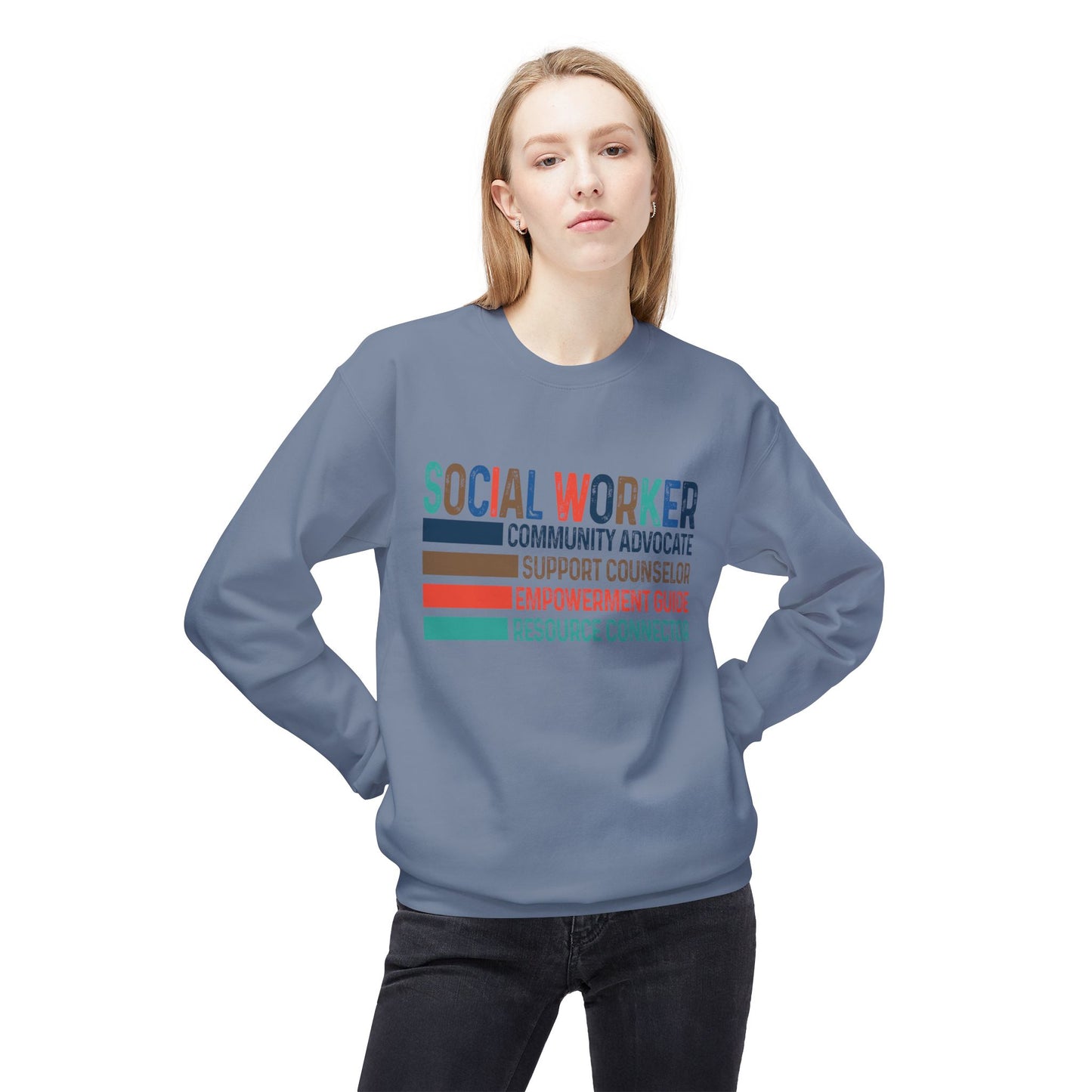 Social Worker Crewneck Sweatshirt — Retro & Fun Design