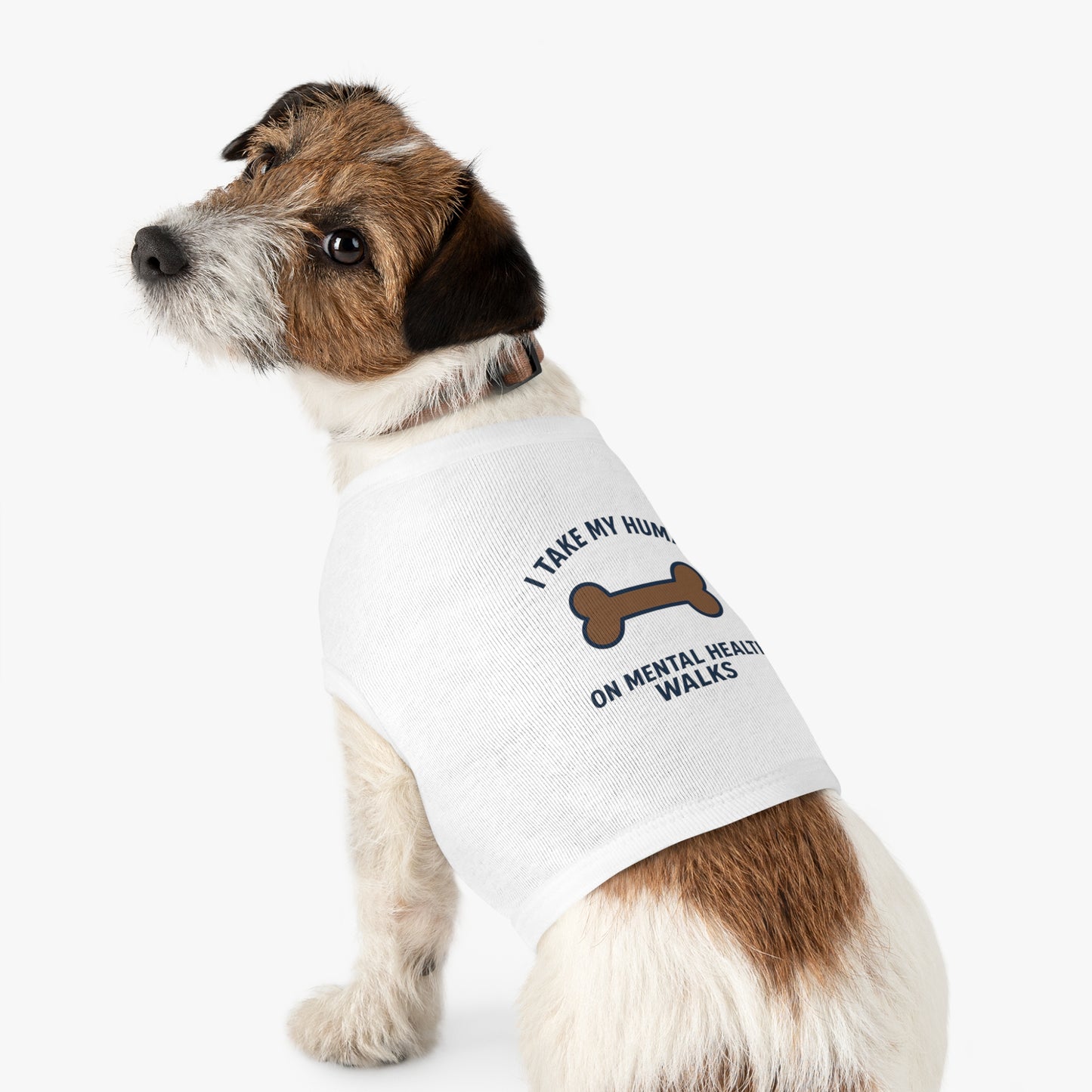 Pet Tank Top — “I Take My Human on Mental Health Walks” Dog Tank