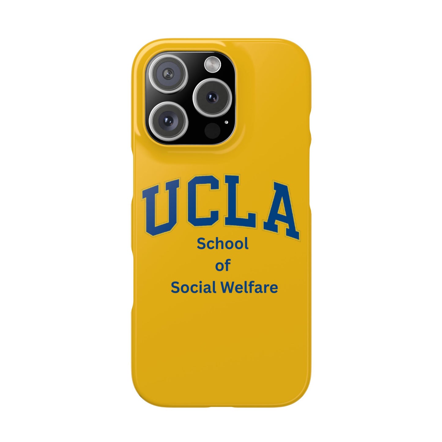 UCLA Slim I-Phone Case - School of Social Welfare-Text Logo (Yellow)