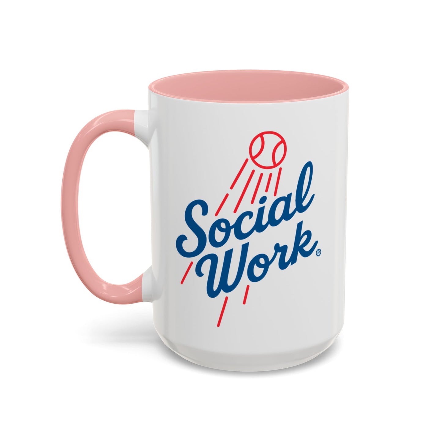 Social Work Baseball Coffee Mug — Retro Script Accent 15oz