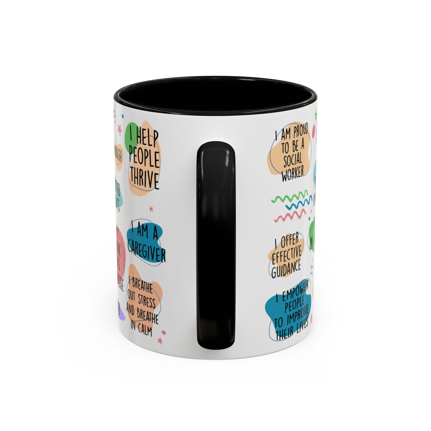 Social Worker Daily Affirmations Accent Coffee Mug — Inspirational -15oz