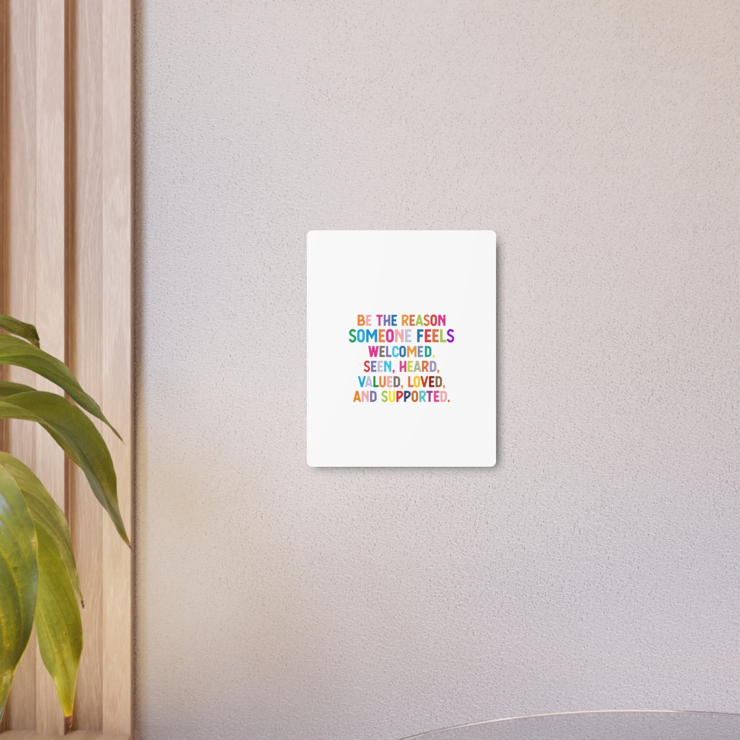 Metal Art Sign - "Be the Reason" Rainbow Inspirational Wall Decor - Social Work