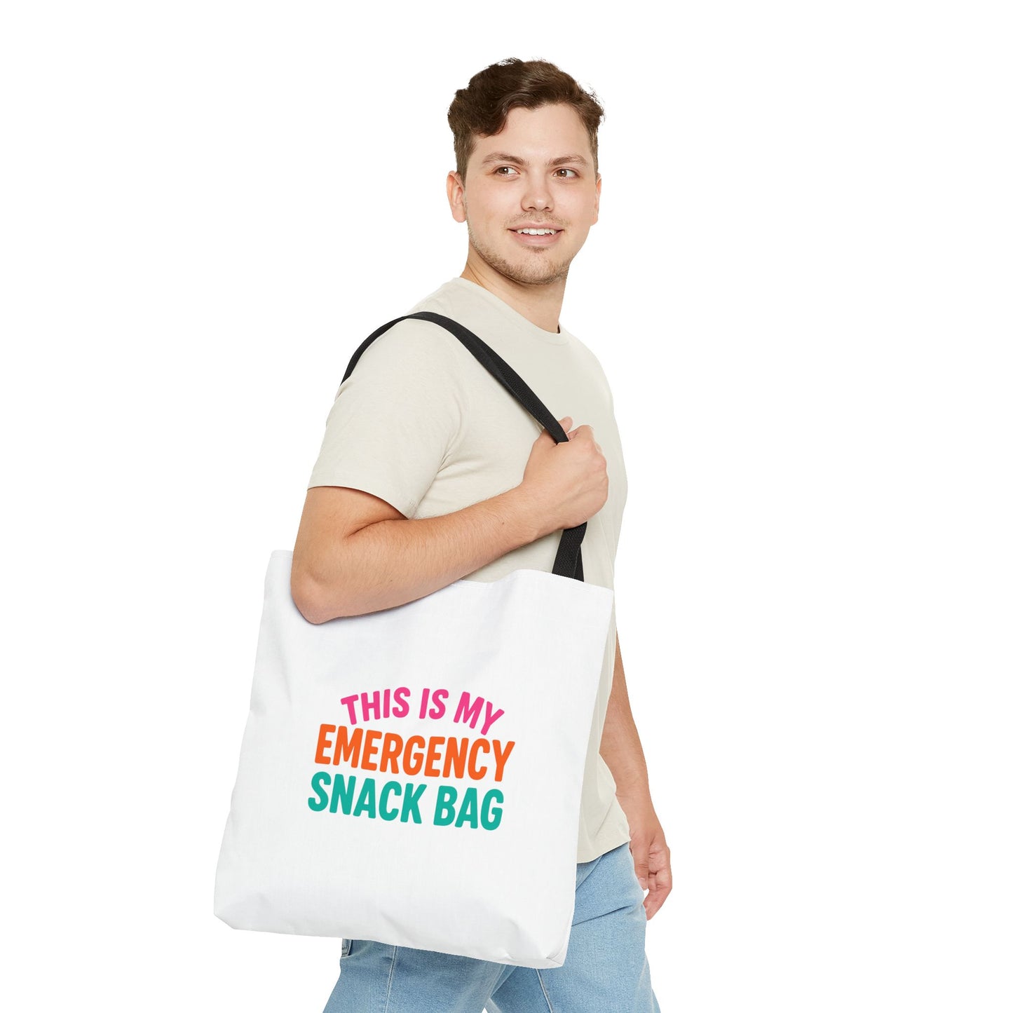 Snack Emergency Tote Bag — "This Is My Emergency Snack Bag" Cute Grocery/Everyday Carry (Social Work/Mental Health)