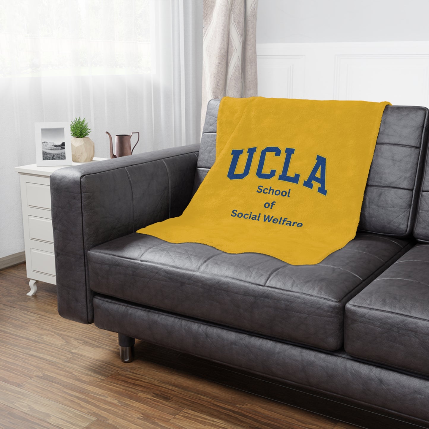 UCLA School of Social Welfare Mini Blanket - Great for your office chair or your couch at home!