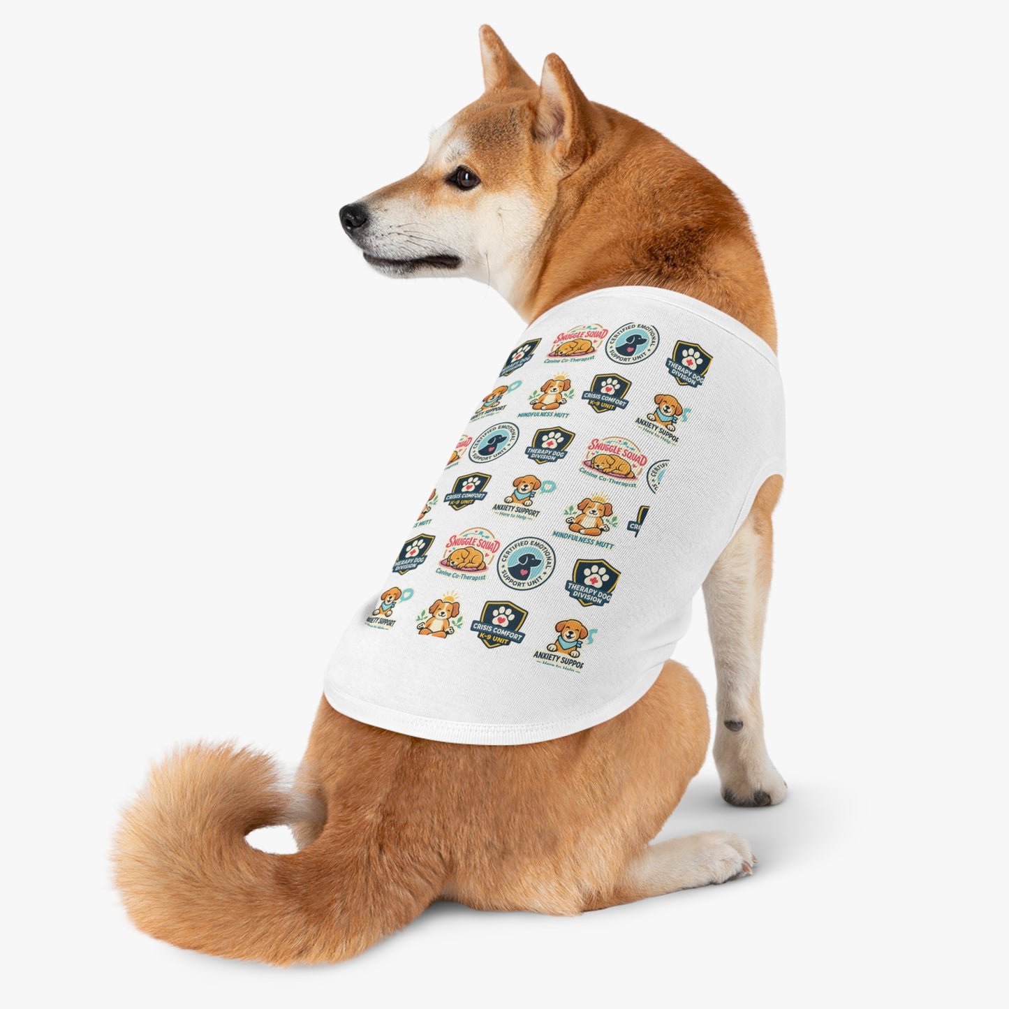 Therapy Dog Patch Pet Tank — Comfort & Support Patterned Dog Shirt