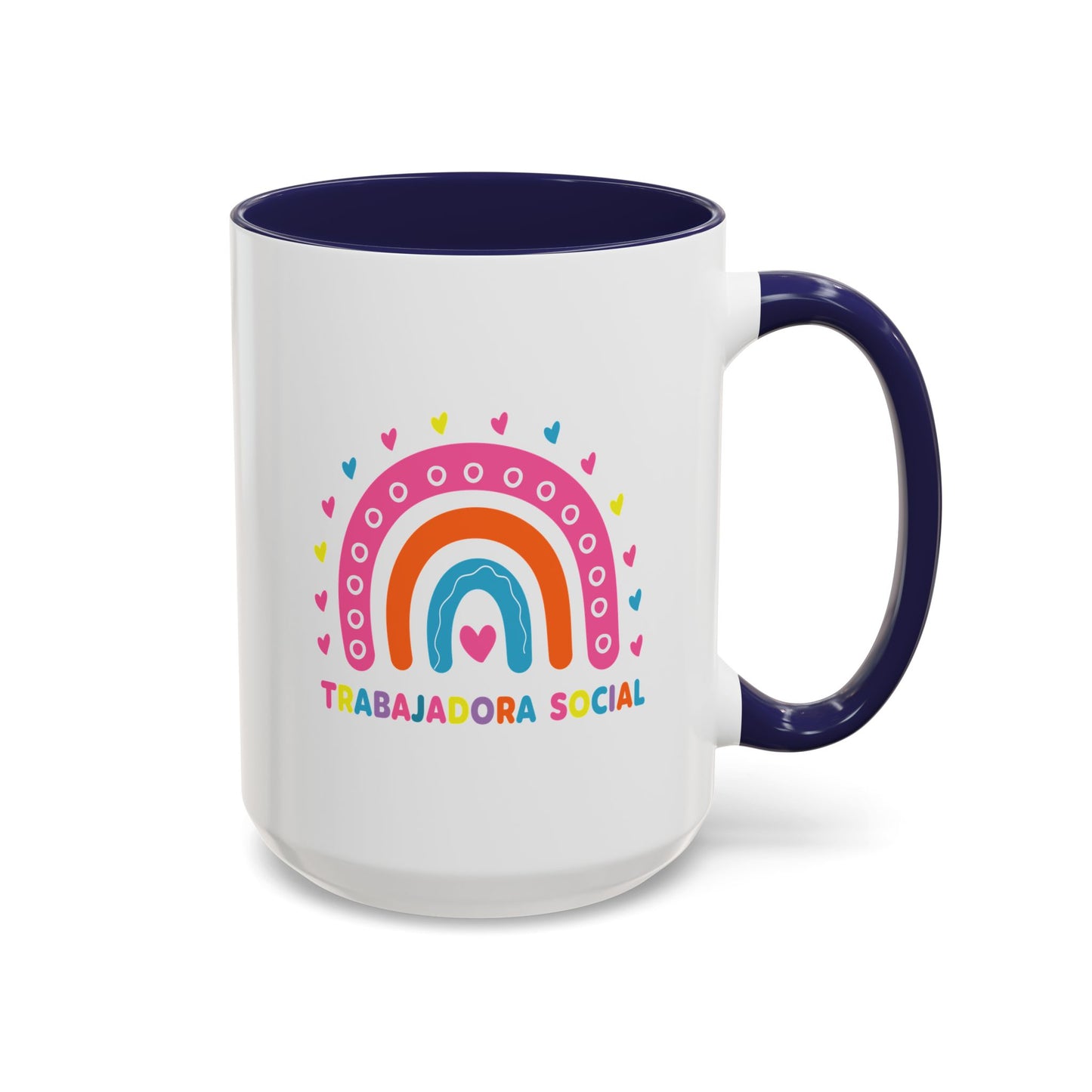 Accent Coffee Mug - 'Trabajadora Social' Colorful Rainbow Social Worker Gift (15 oz)