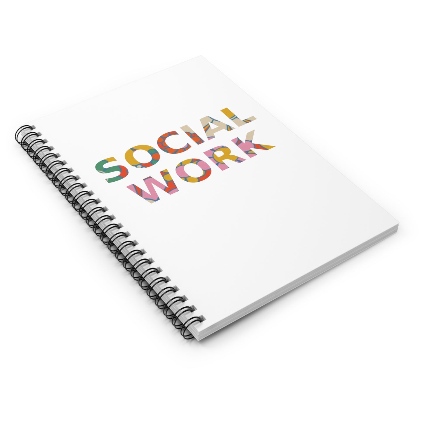 Social Work "Flower Letters" - Spiral Notebook - Perfect for Students & Professionals