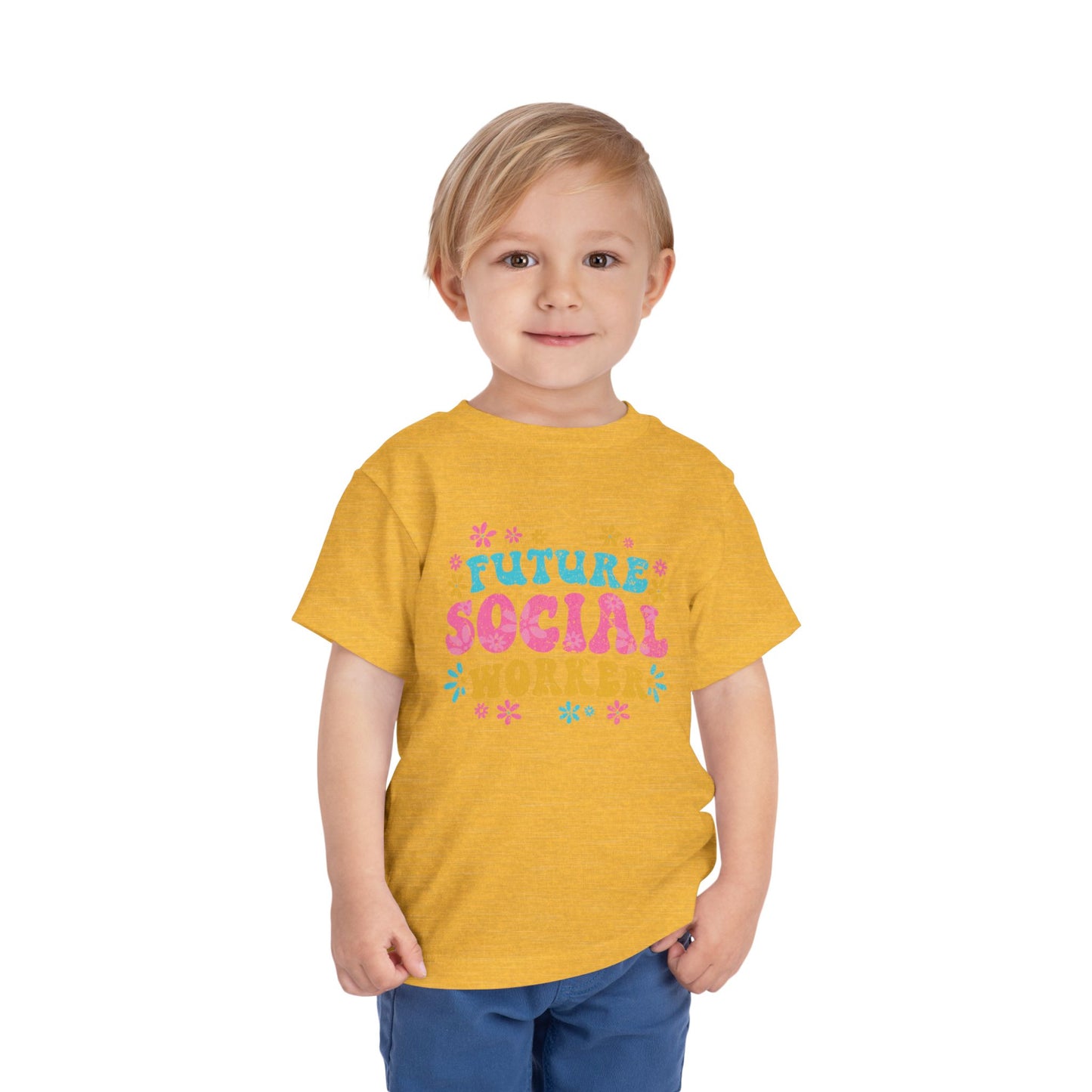Toddler Tee - "Future Social Worker" Colorful Floral Graphic