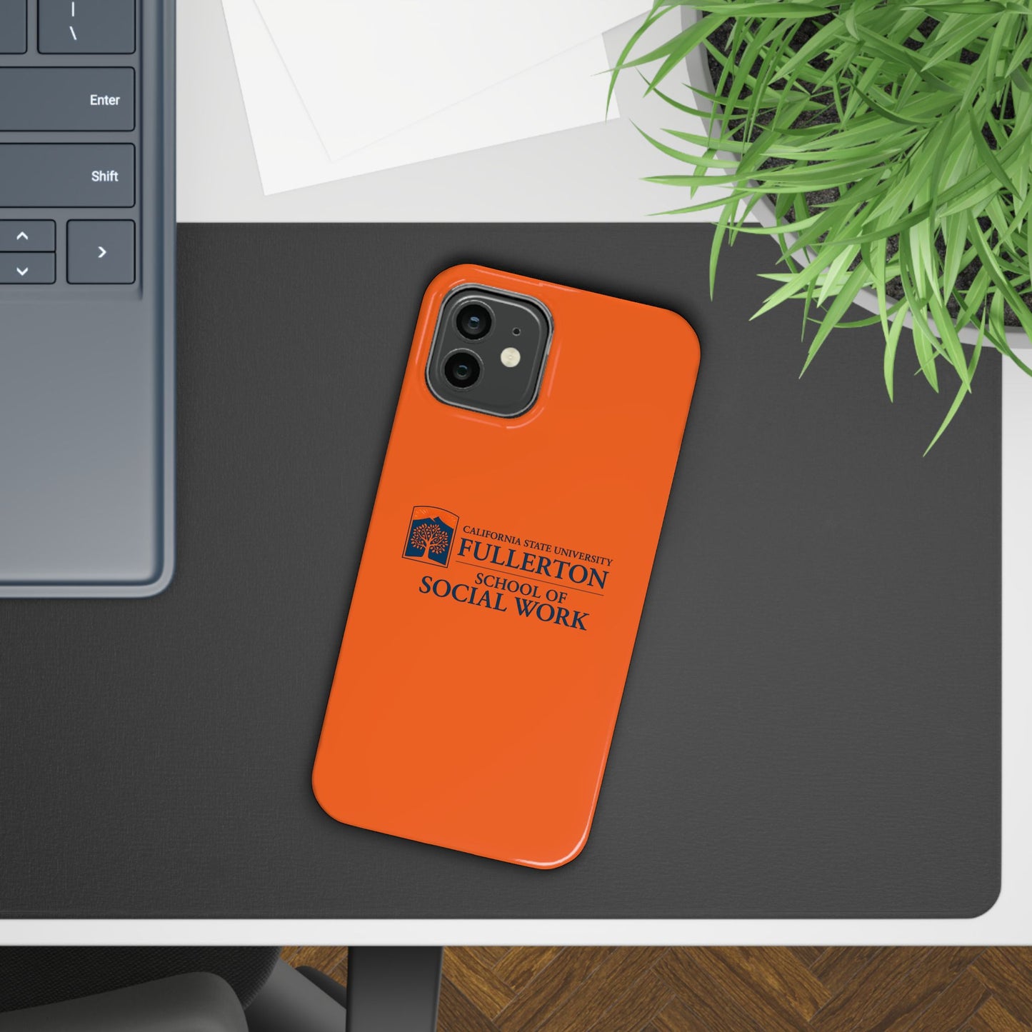 Cal State Fullerton University - Slim I-Phone Case - School of Social Work (Orange)