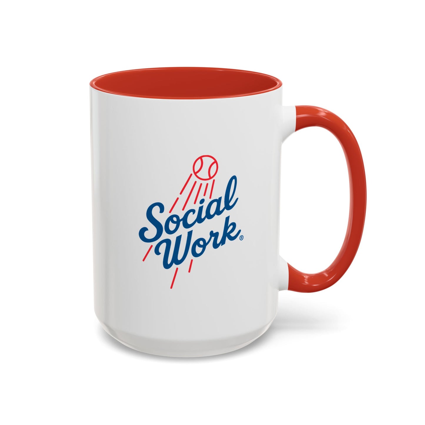 Social Work Baseball Coffee Mug — Retro Script Accent 15oz