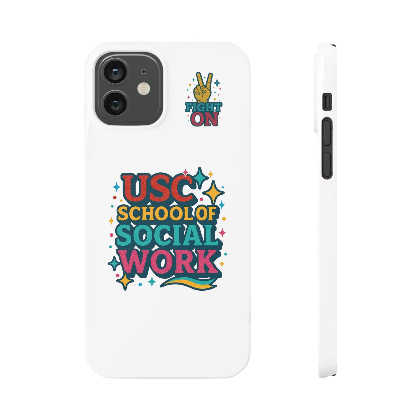 USC Trojans Slim I-Phone Case - School of Social Work - Glitter Style