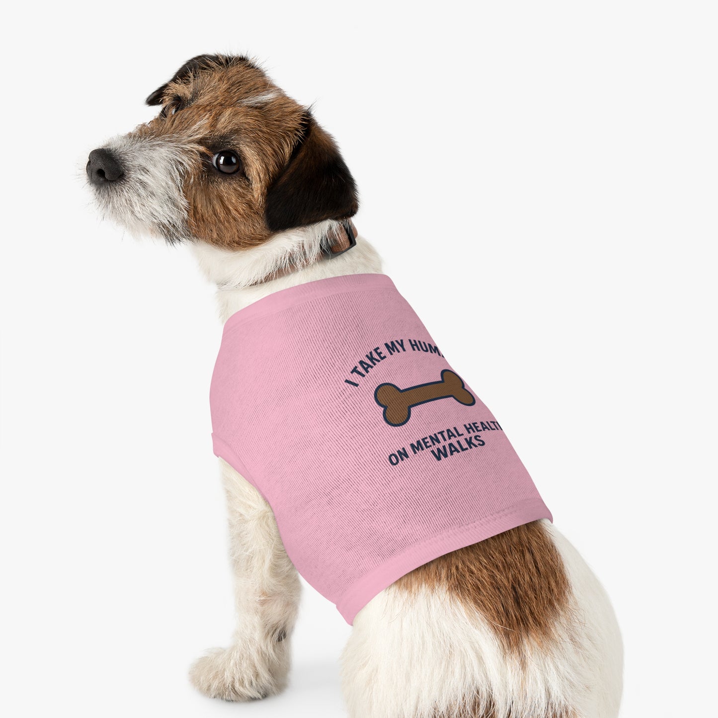 Pet Tank Top — “I Take My Human on Mental Health Walks” Dog Tank