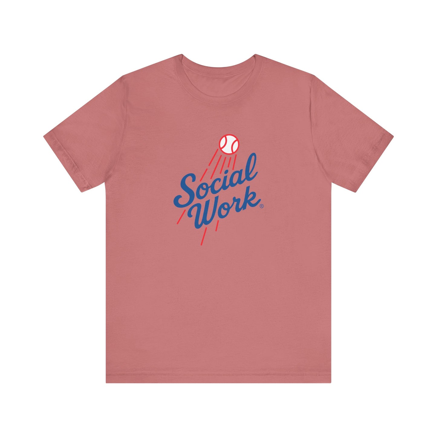 Social Work Vintage Baseball Tee – “Social Work” Script Graphic T‑Shirt