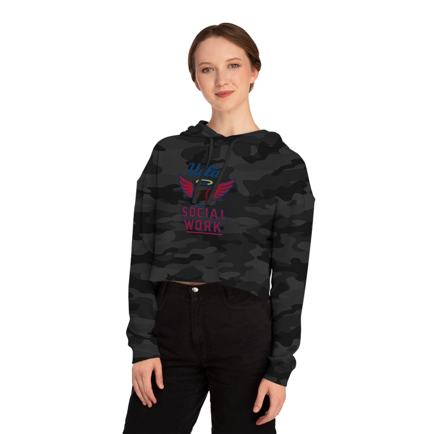 UCLA Social Work Women's Cropped Hooded Sweatshirt