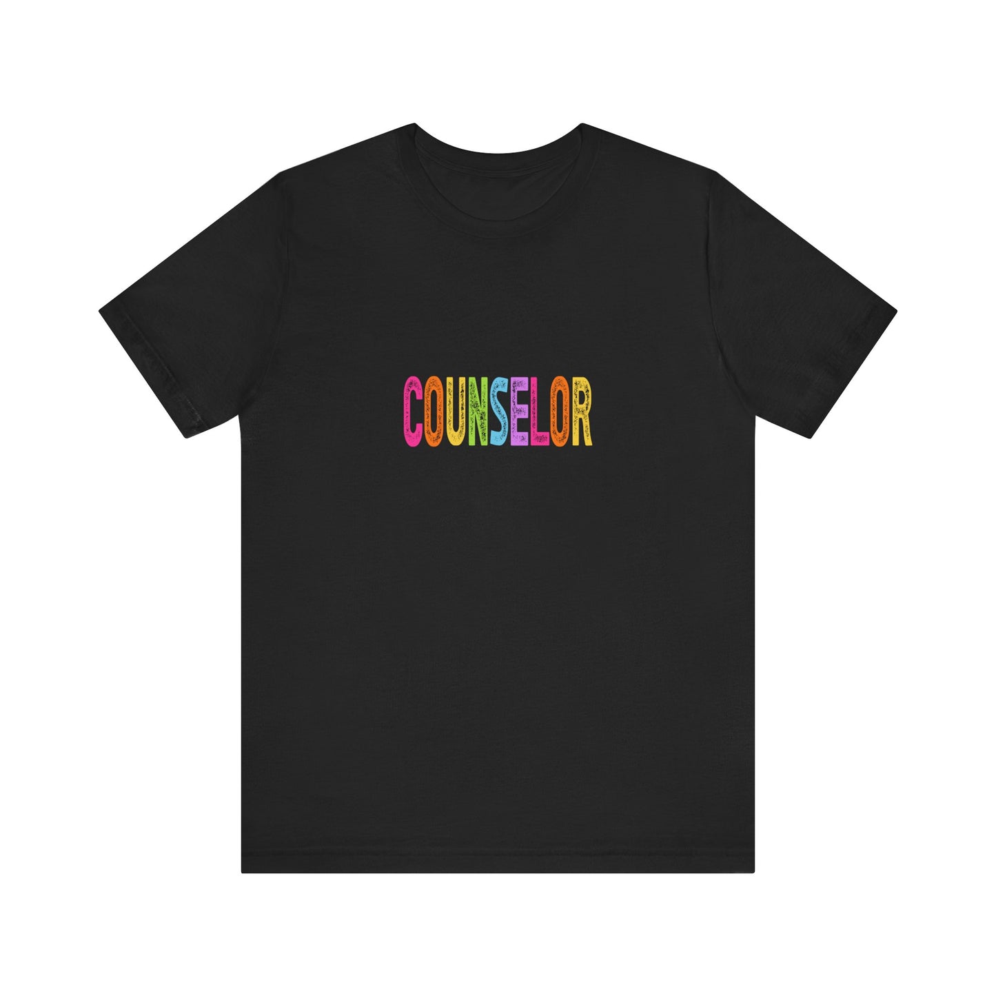 (Unisex) Counselor Rainbow Tee — Pastel 'COUNSELOR' Short Sleeve Shirt