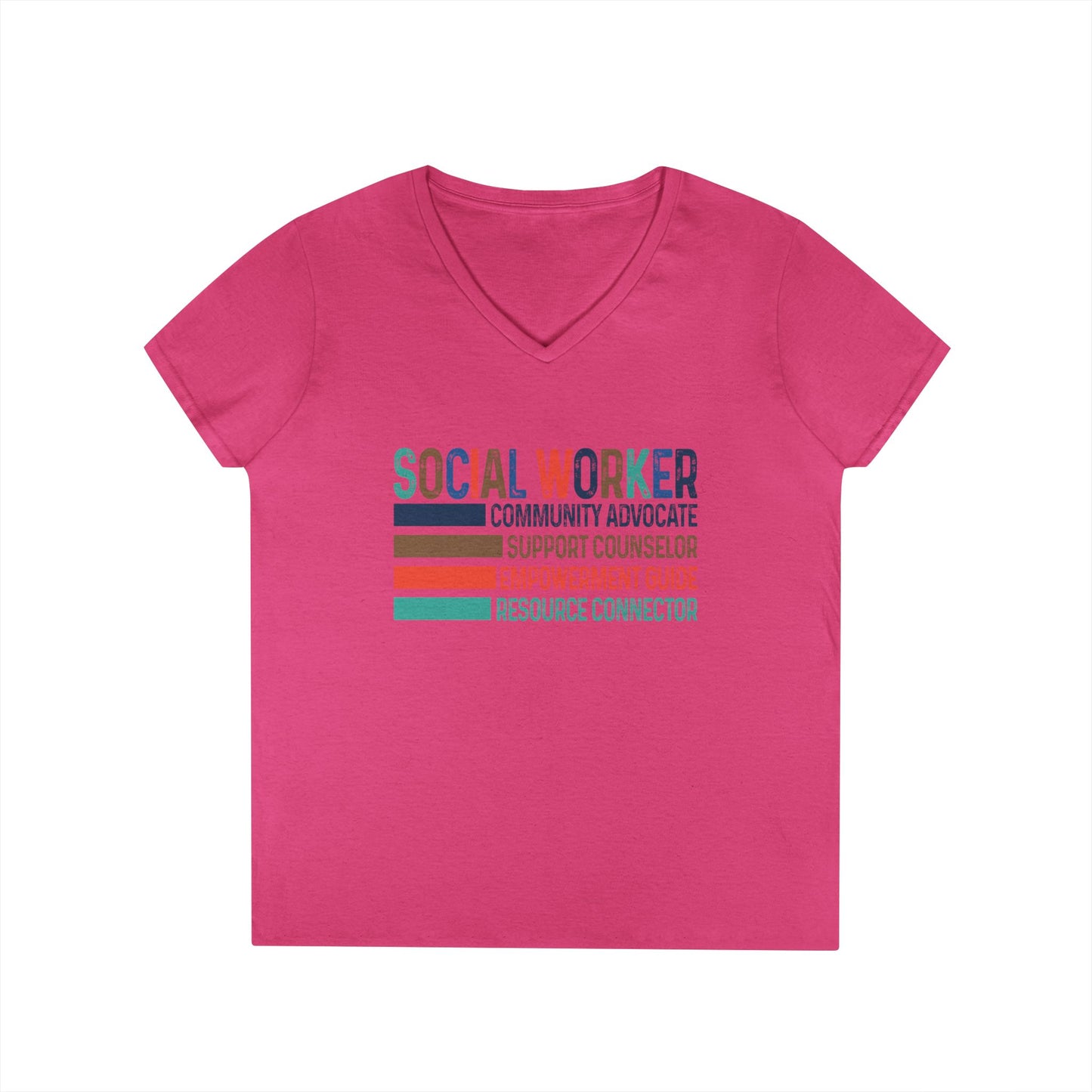 Social Worker V-Neck Tee — Retro & Fun Graphic Shirt