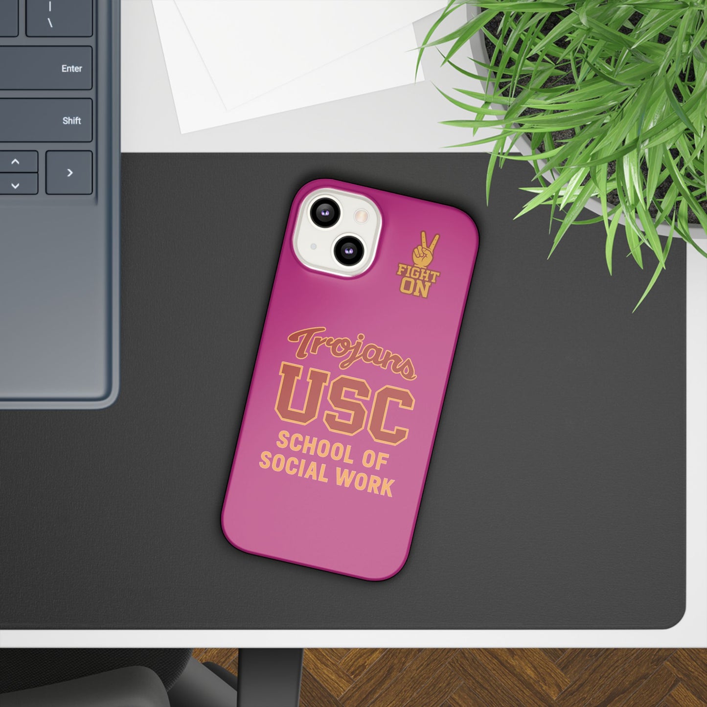 USC Trojans Slim I-Phone Case - School of Social Work (Pink)