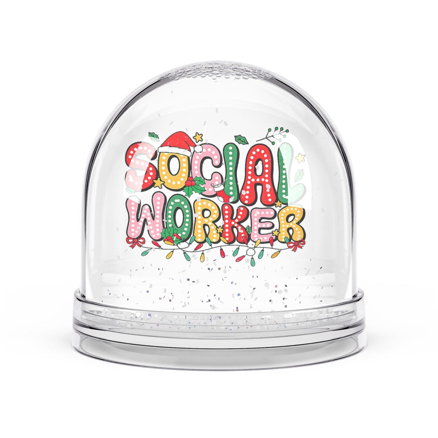 Social Worker Snow Globe — Festive Holiday Desk Decor