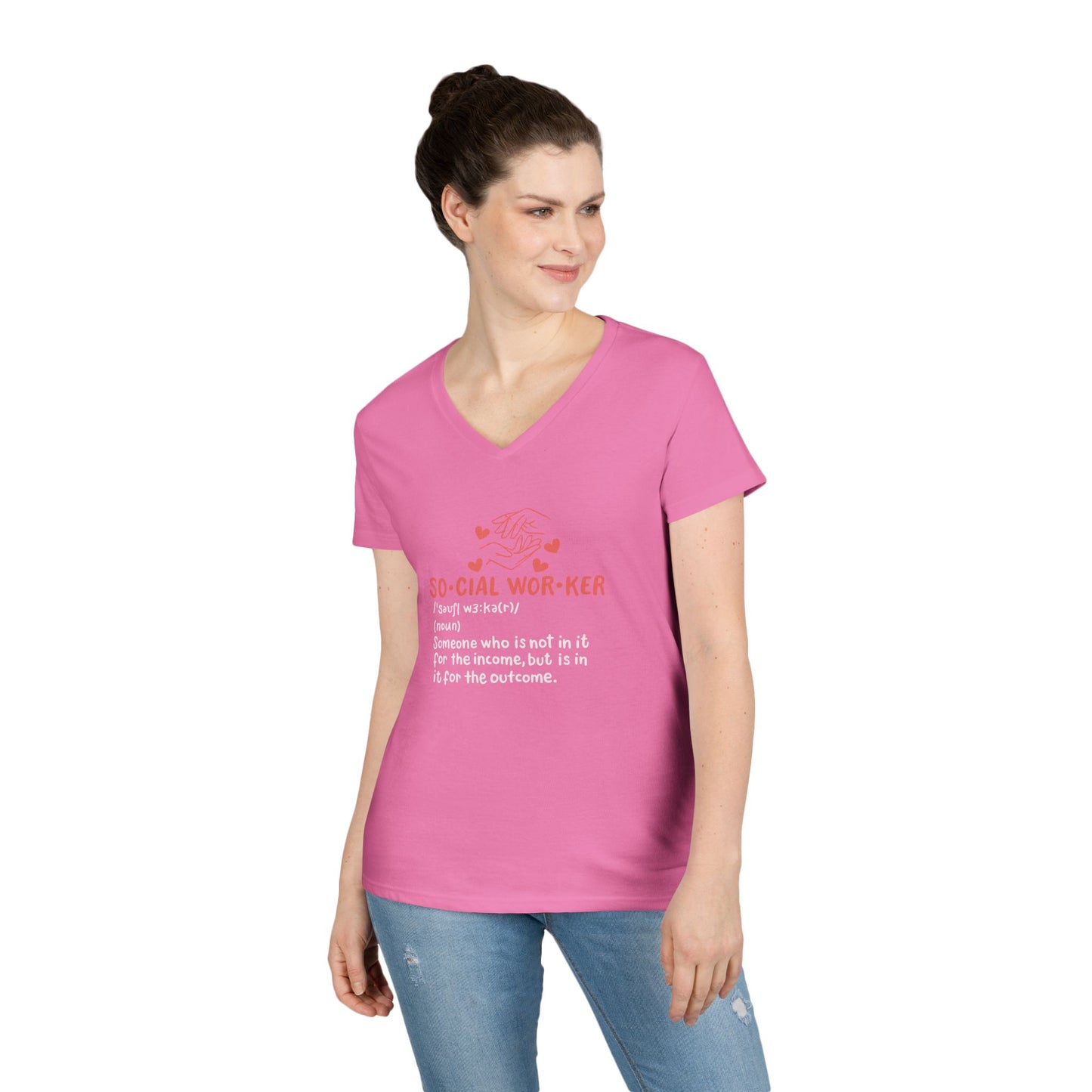 Ladies' V-Neck T-Shirt — Minimalist 'Someone Who Is Not In It' Inspirational Quote Tee