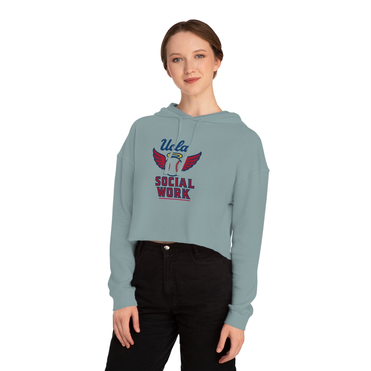 UCLA Social Work Women's Cropped Hooded Sweatshirt