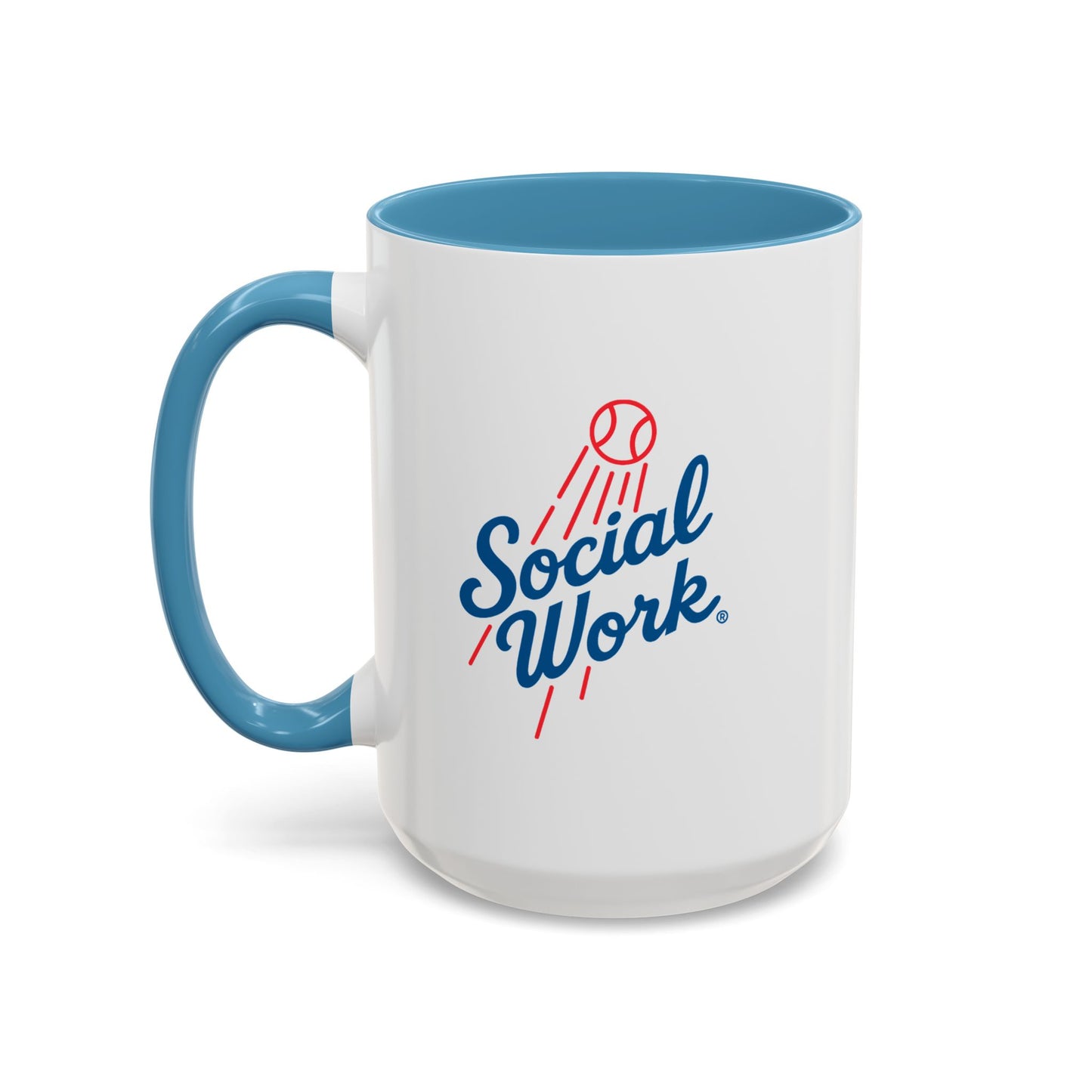 Social Work Baseball Coffee Mug — Retro Script Accent 15oz