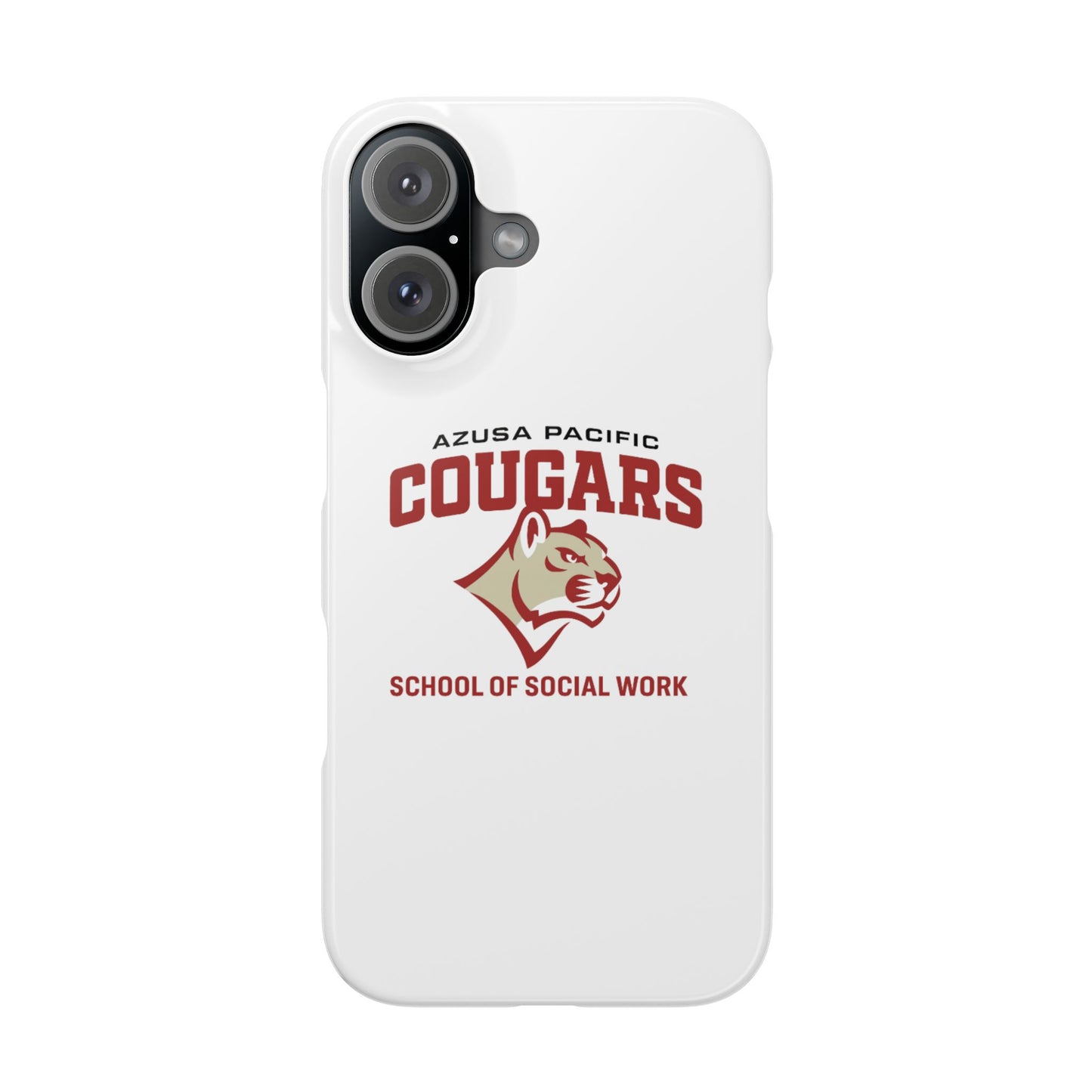 Azuza Pacific University - Slim I-Phone Case - School of Social Work (White)
