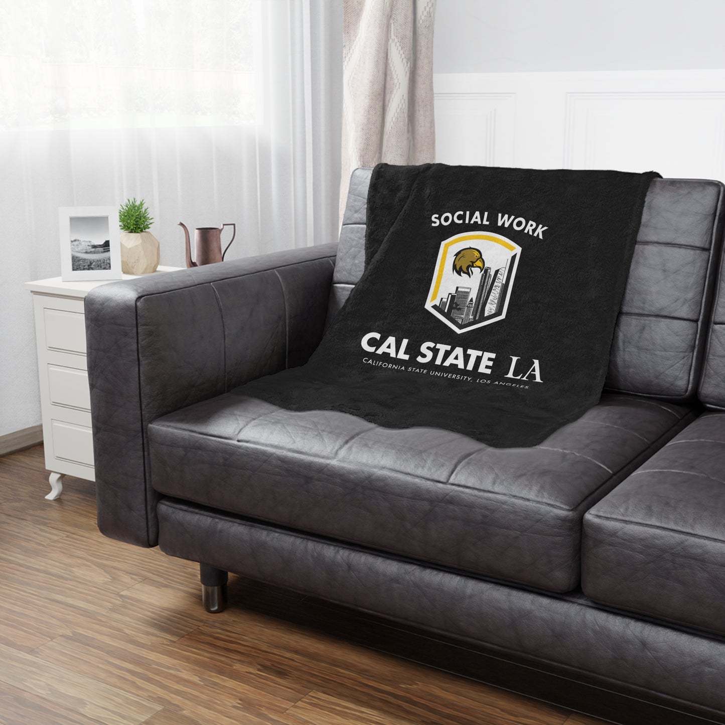 CSULA School of Social Work Mini Blanket - Great for your office chair or your couch at home!