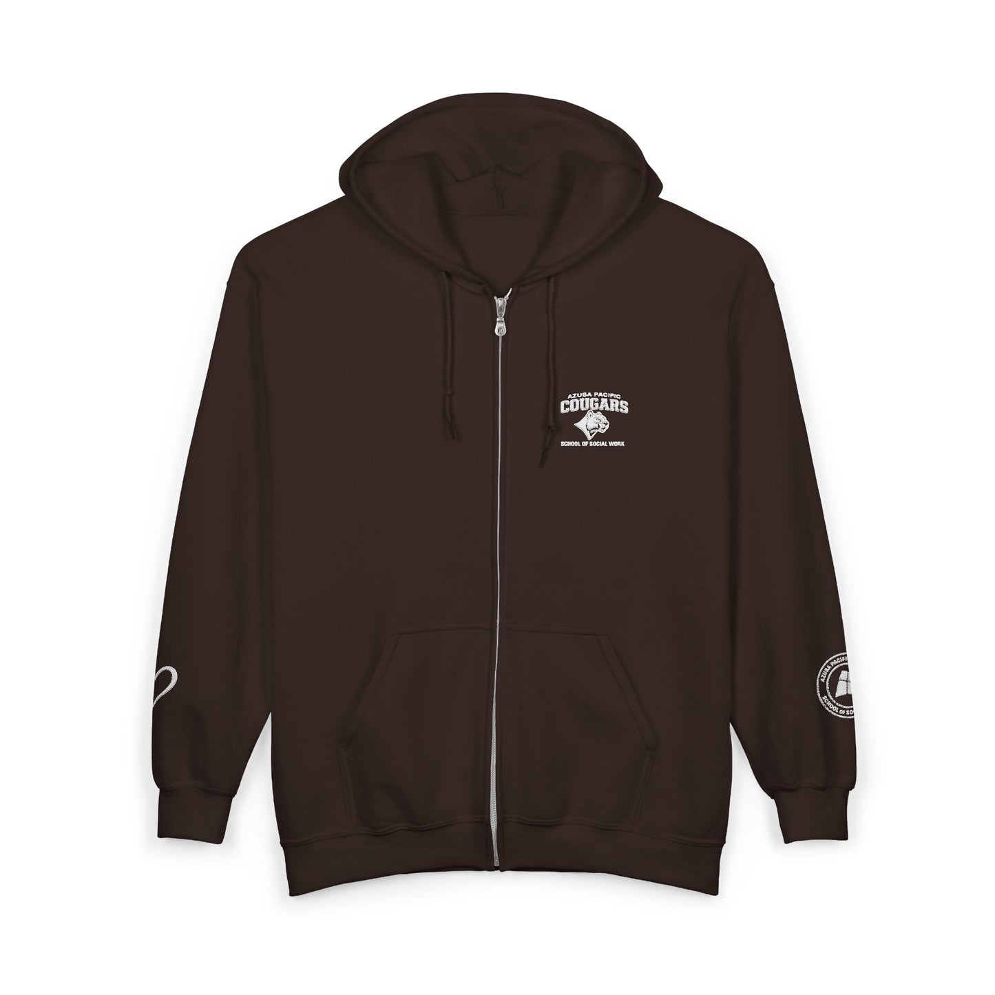 Azusa Pacific University- School of Social Work -Unisex Heavy Blend™ Full Zip Hooded Sweatshirt - Ultimate Comfort for Fans