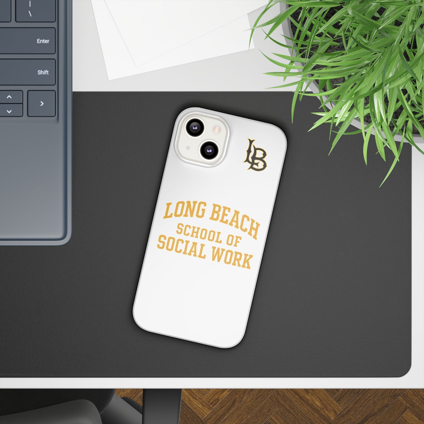 Long Beach State University - Slim I-Phone Case - School of Social Work (White