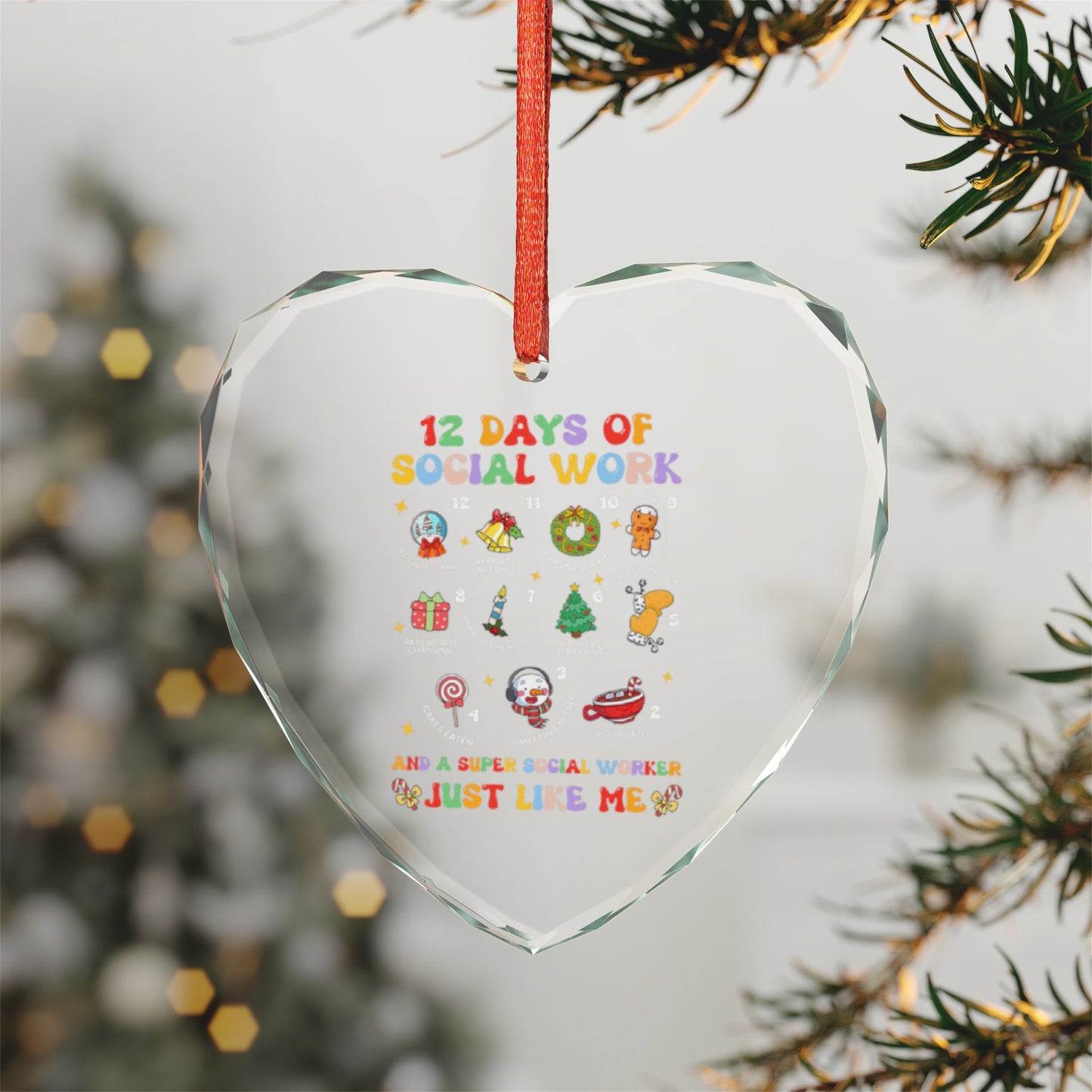 Crystal Ornament — "12 Days of Social Work" Holiday Keepsake