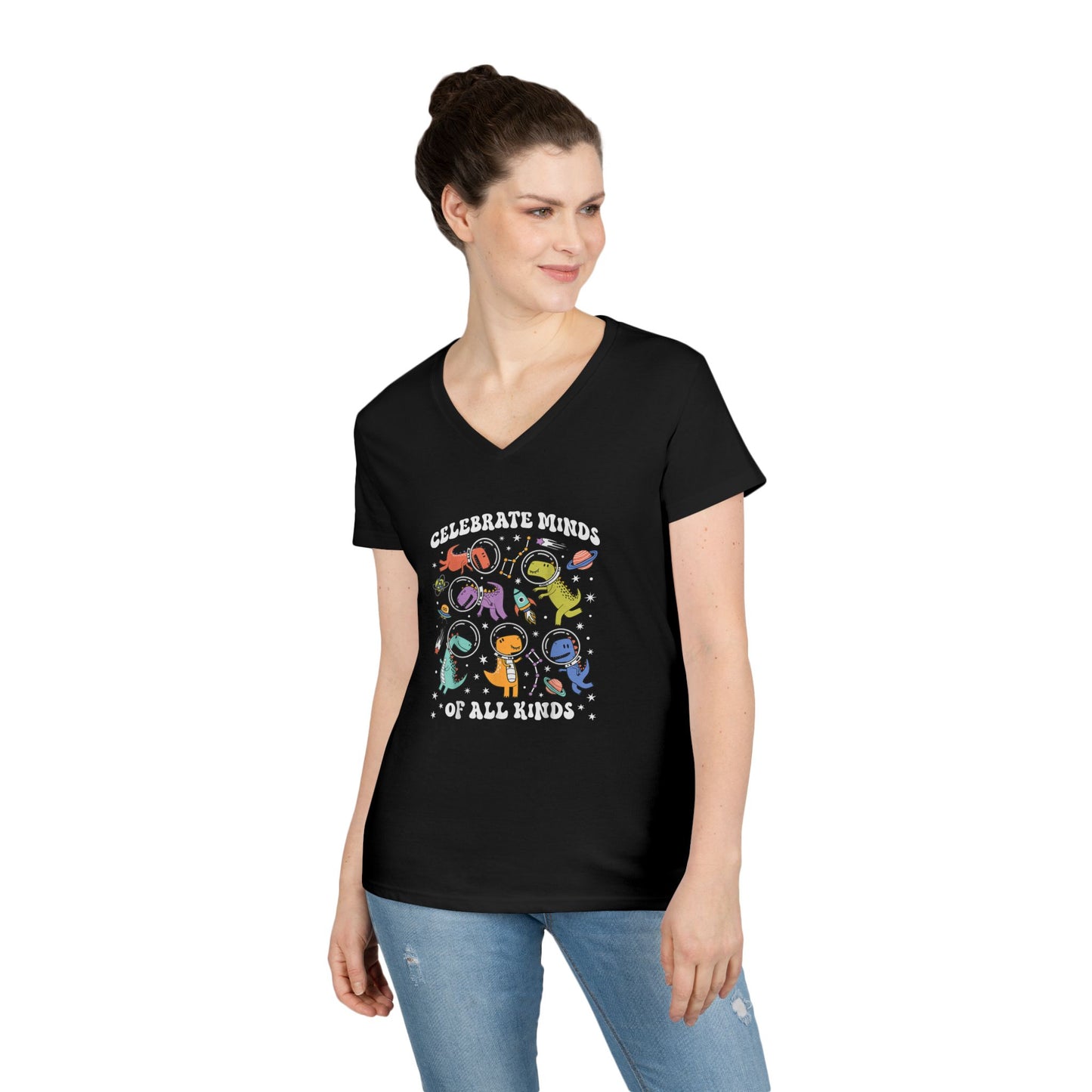 Celebrate Blinds of All Kinds V-Neck Tee - School Social Worker (Women's)