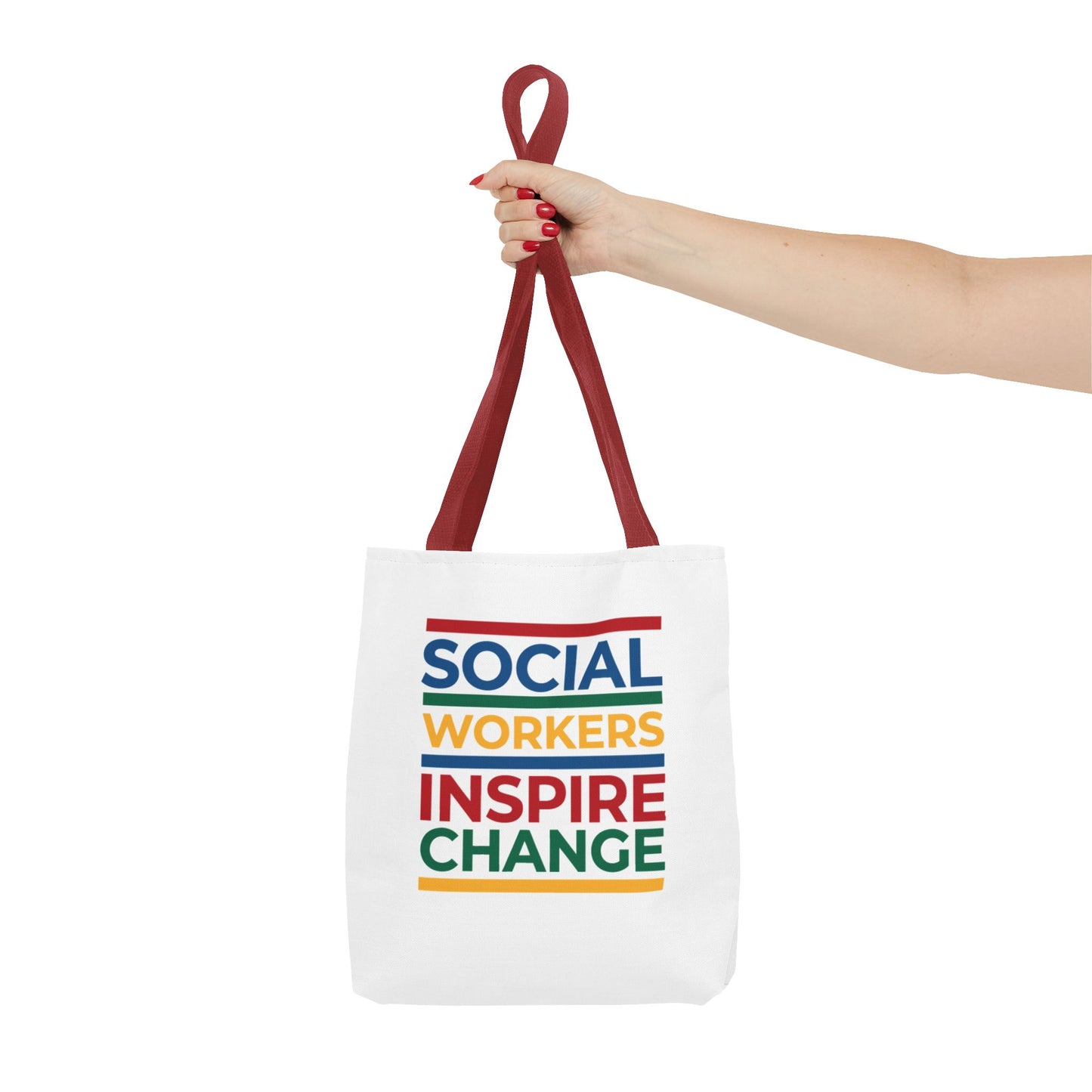 Social Worker Tote Bag — Inspirational "Social Workers Inspire Change" Two Side Design