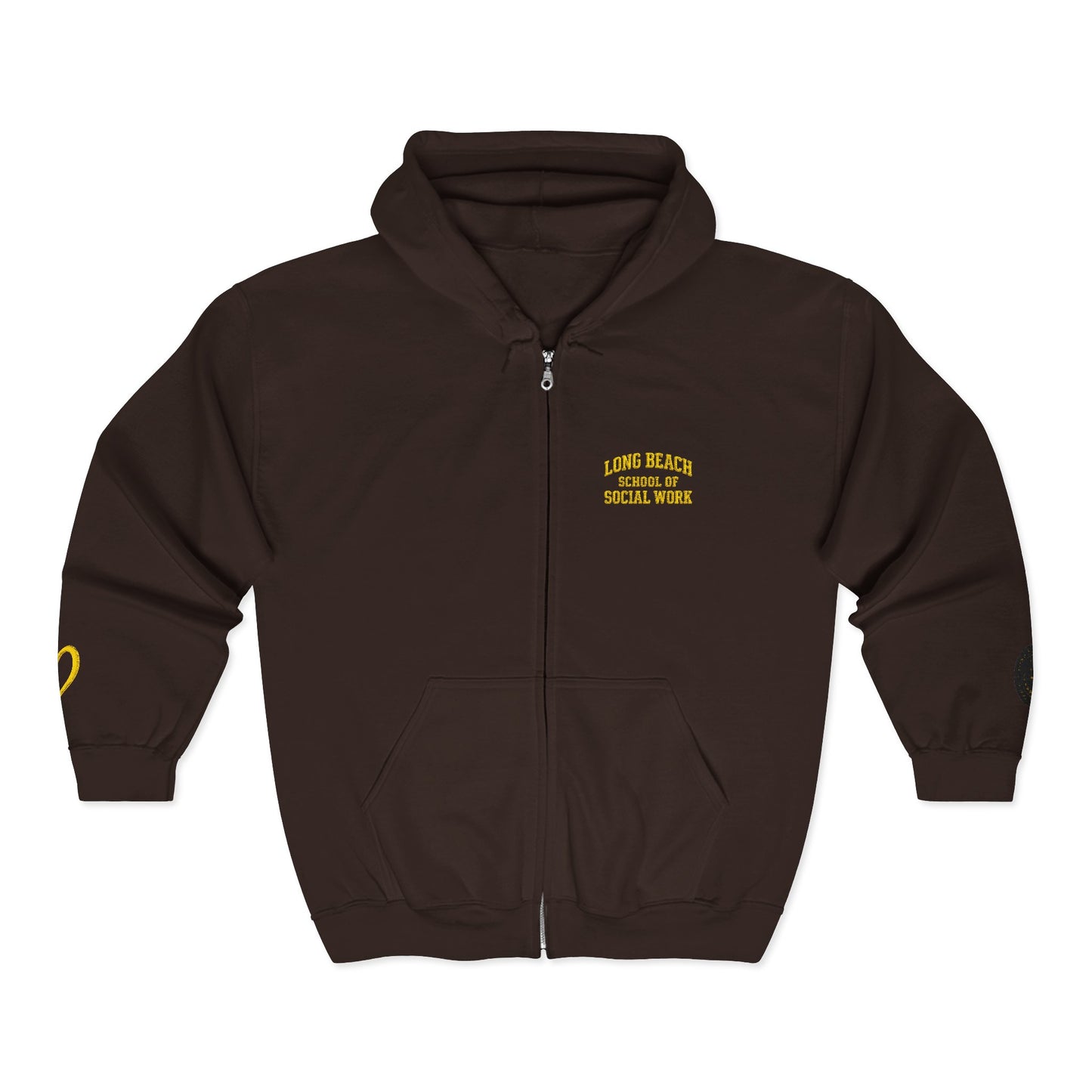Cal State Long Beach- School of Social Work -Unisex Heavy Blend™ Full Zip Hooded Sweatshirt - Ultimate Comfort for Fans
