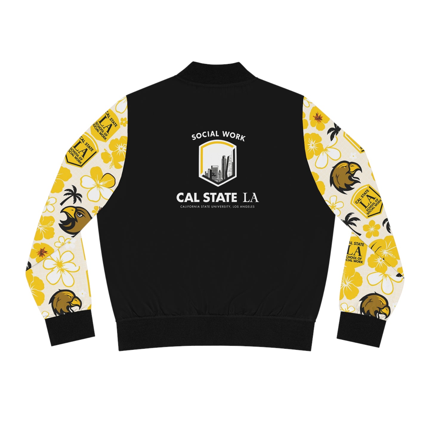 Cal State L.A. School of Social Work Bomber Hawaiian Jacket - Black