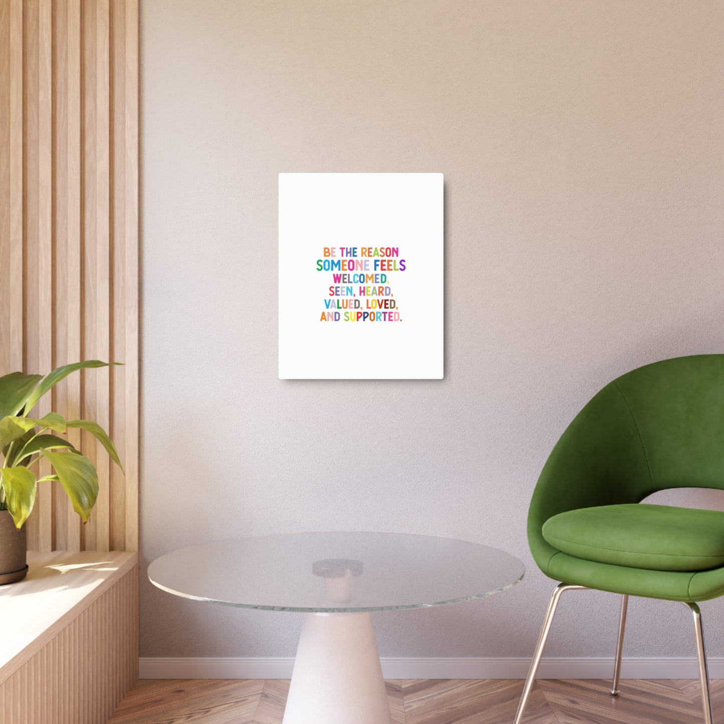 Metal Art Sign - "Be the Reason" Rainbow Inspirational Wall Decor - Social Work