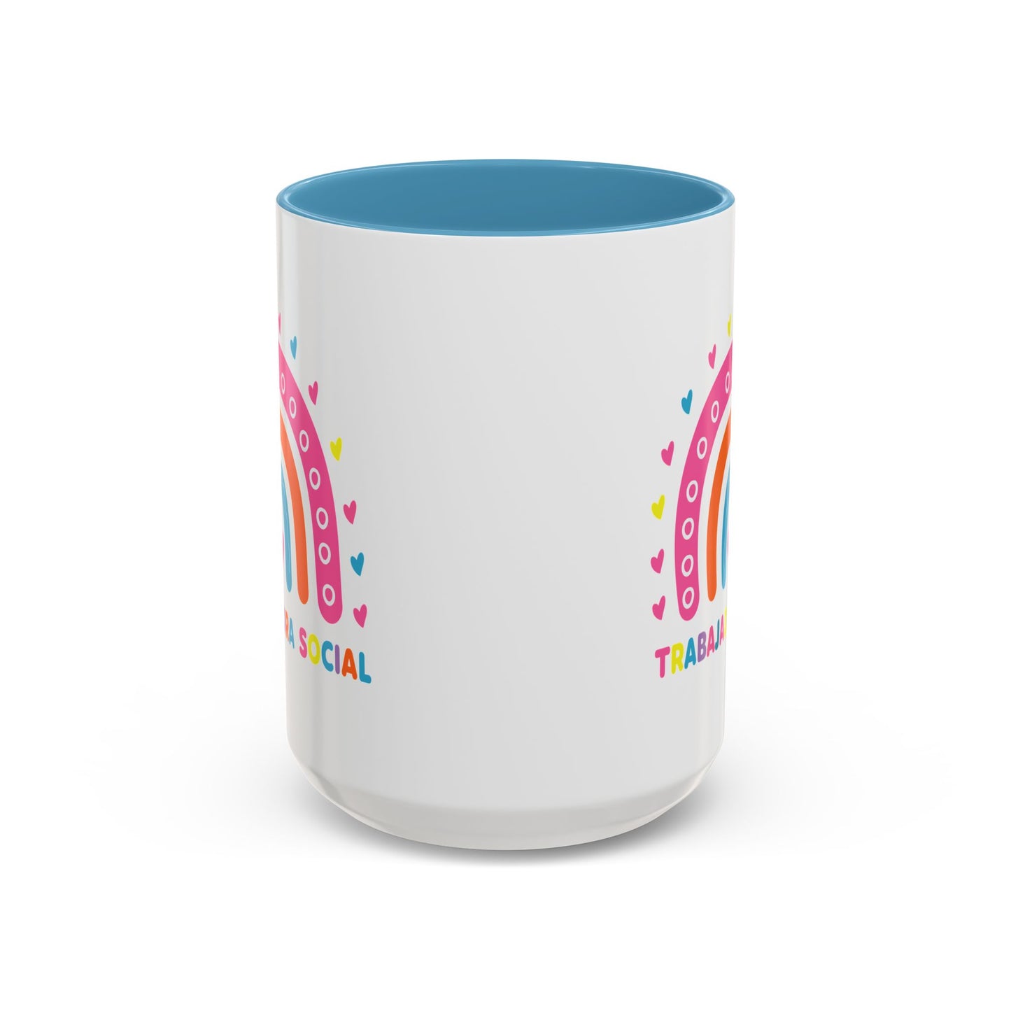 Accent Coffee Mug - 'Trabajadora Social' Colorful Rainbow Social Worker Gift (15 oz)