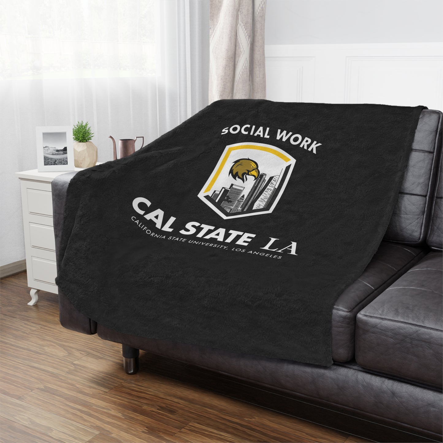 CSULA School of Social Work Mini Blanket - Great for your office chair or your couch at home!