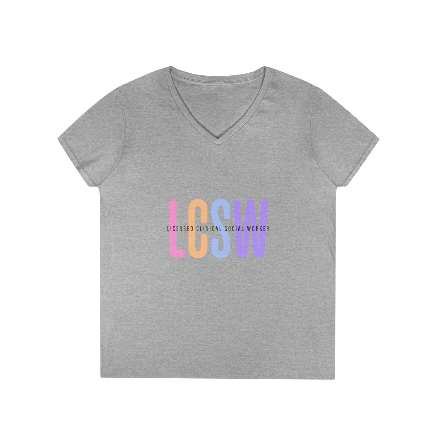 LGBTQ+ Pride Pastel Ombre 'LCSW' V‑Neck Tee — Pride Shirt