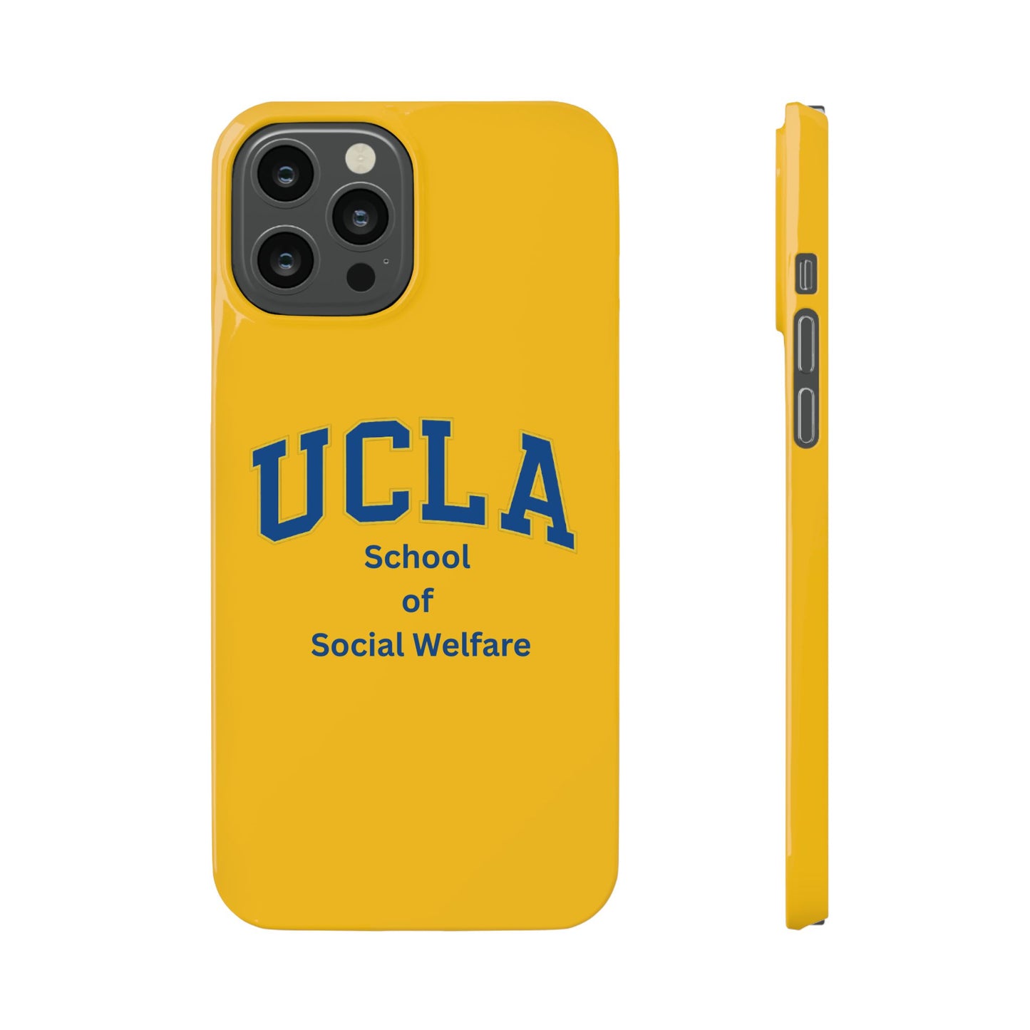 UCLA Slim I-Phone Case - School of Social Welfare-Text Logo (Yellow)