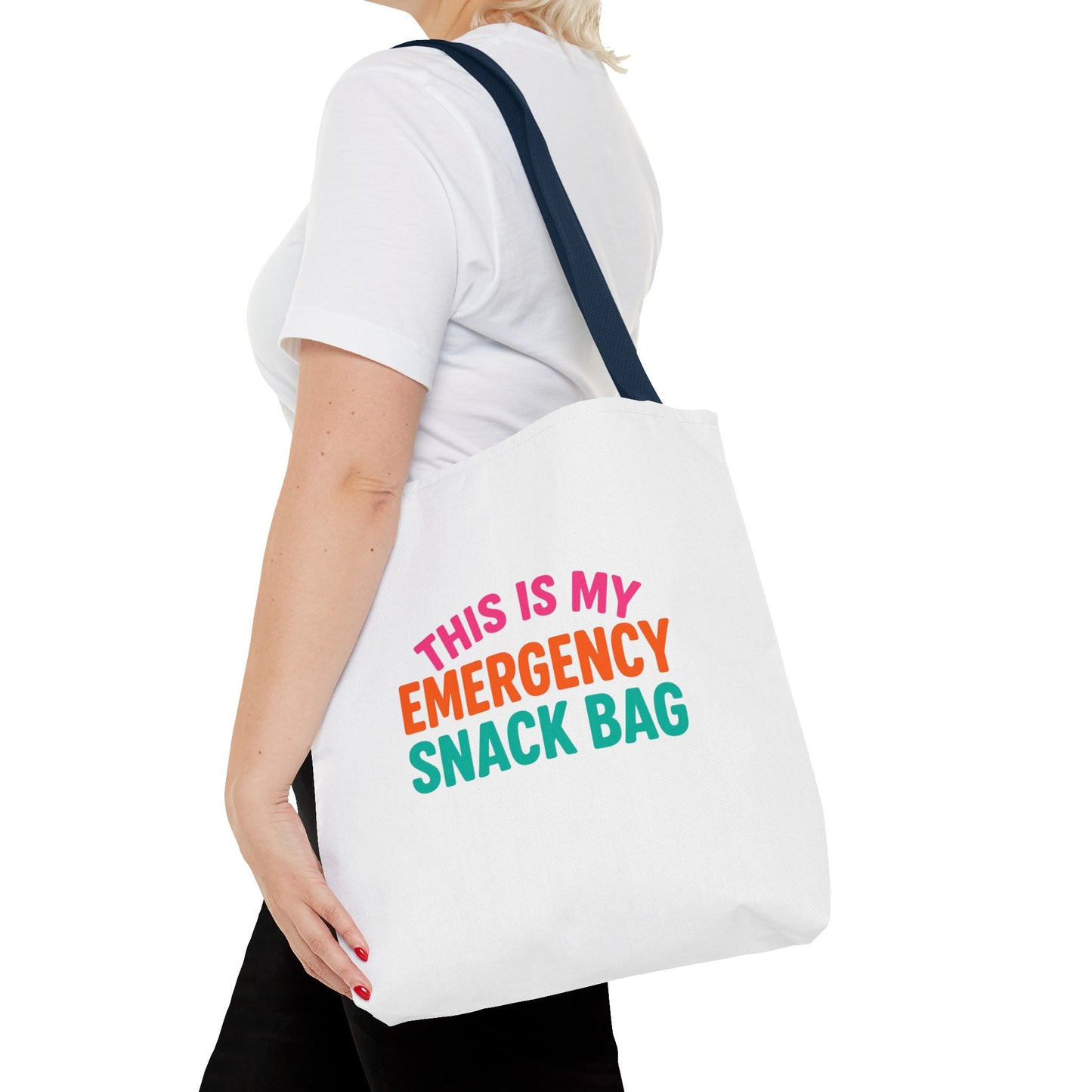 Snack Emergency Tote Bag — "This Is My Emergency Snack Bag" Cute Grocery/Everyday Carry (Social Work/Mental Health)