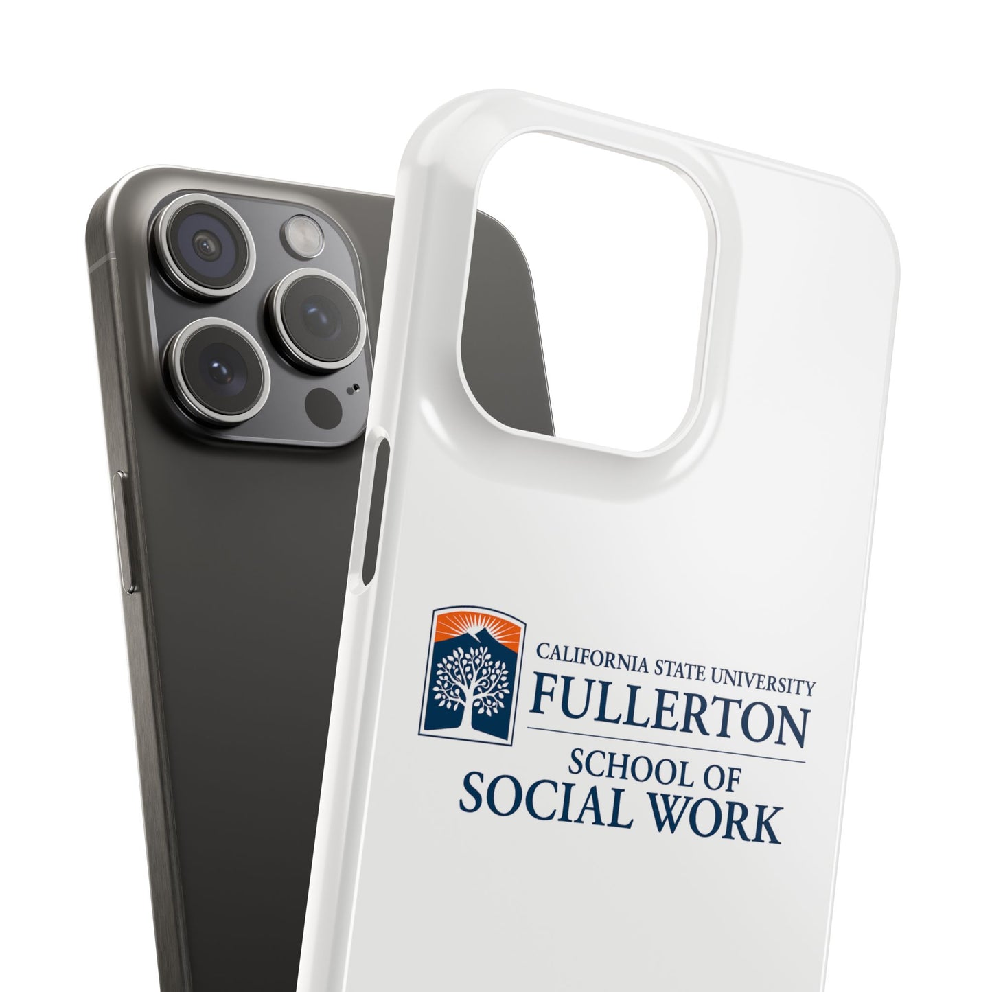Cal State Fullerton University - Slim I-Phone Case - School of Social Work (White)