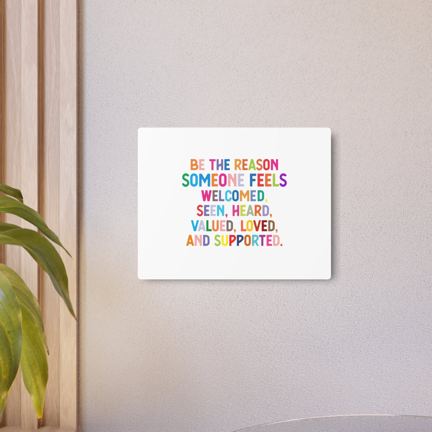 Metal Art Sign - "Be the Reason" Rainbow Inspirational Wall Decor - Social Work