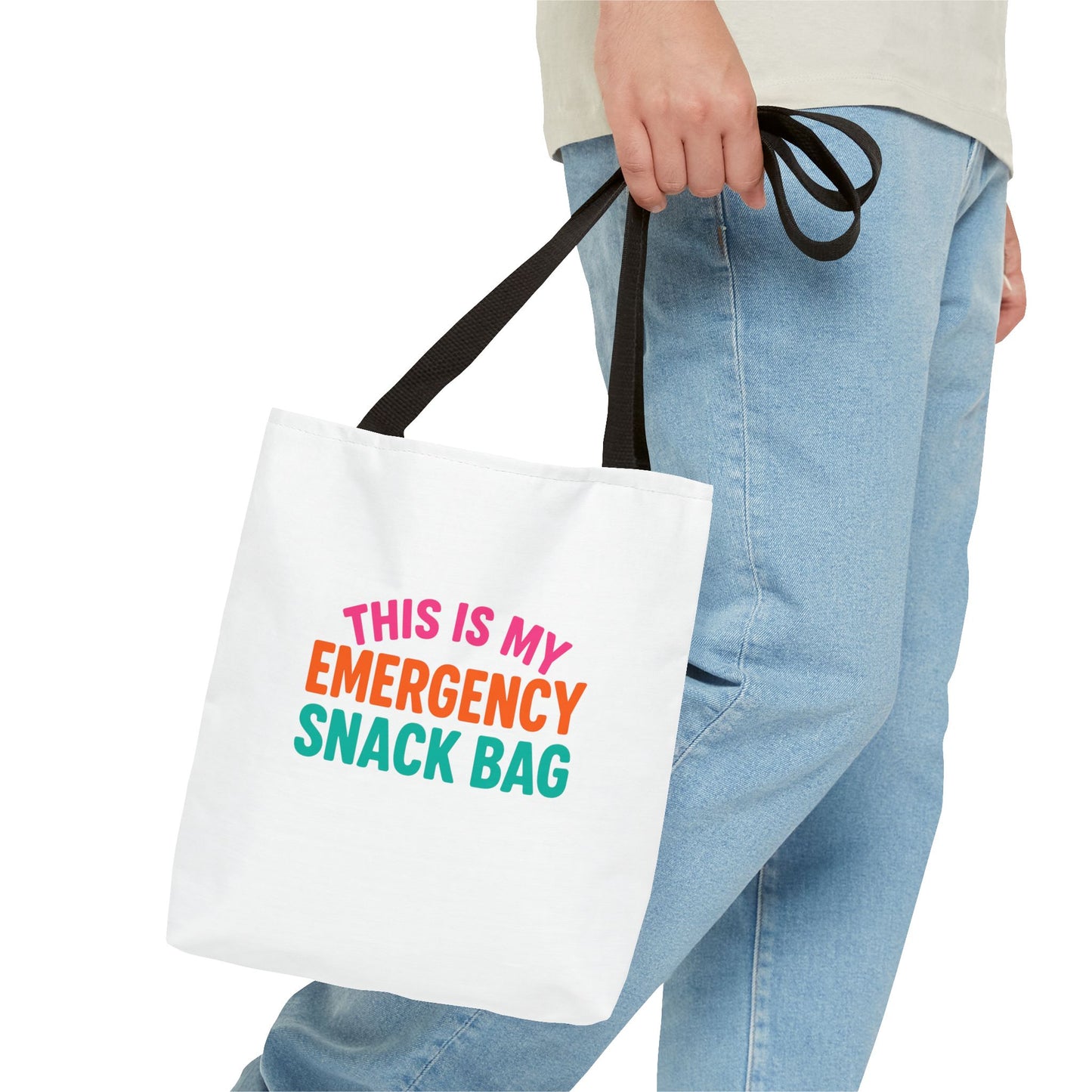 Snack Emergency Tote Bag — "This Is My Emergency Snack Bag" Cute Grocery/Everyday Carry (Social Work/Mental Health)