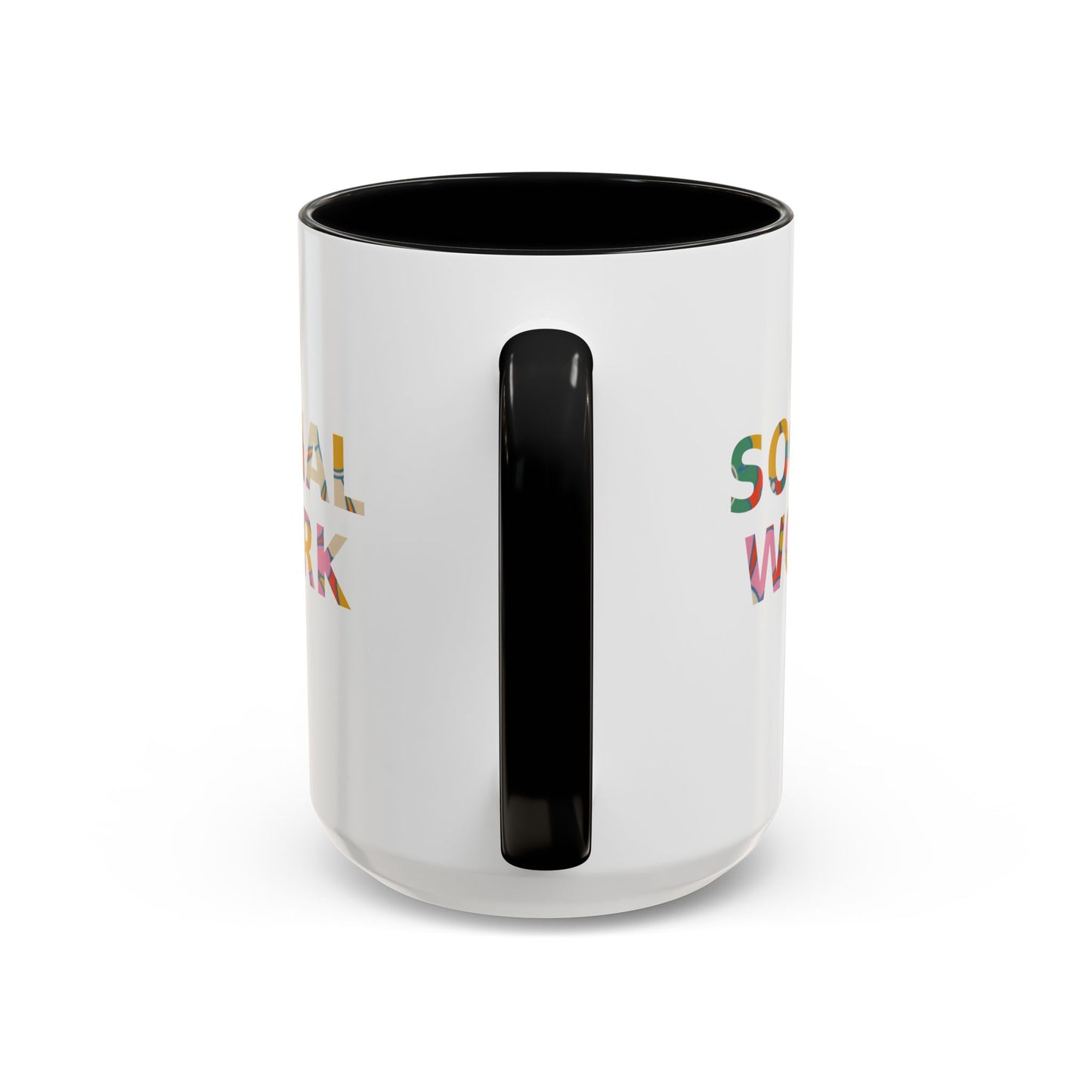 Social Work "Flower Letters" -Accent Mug - 15oz